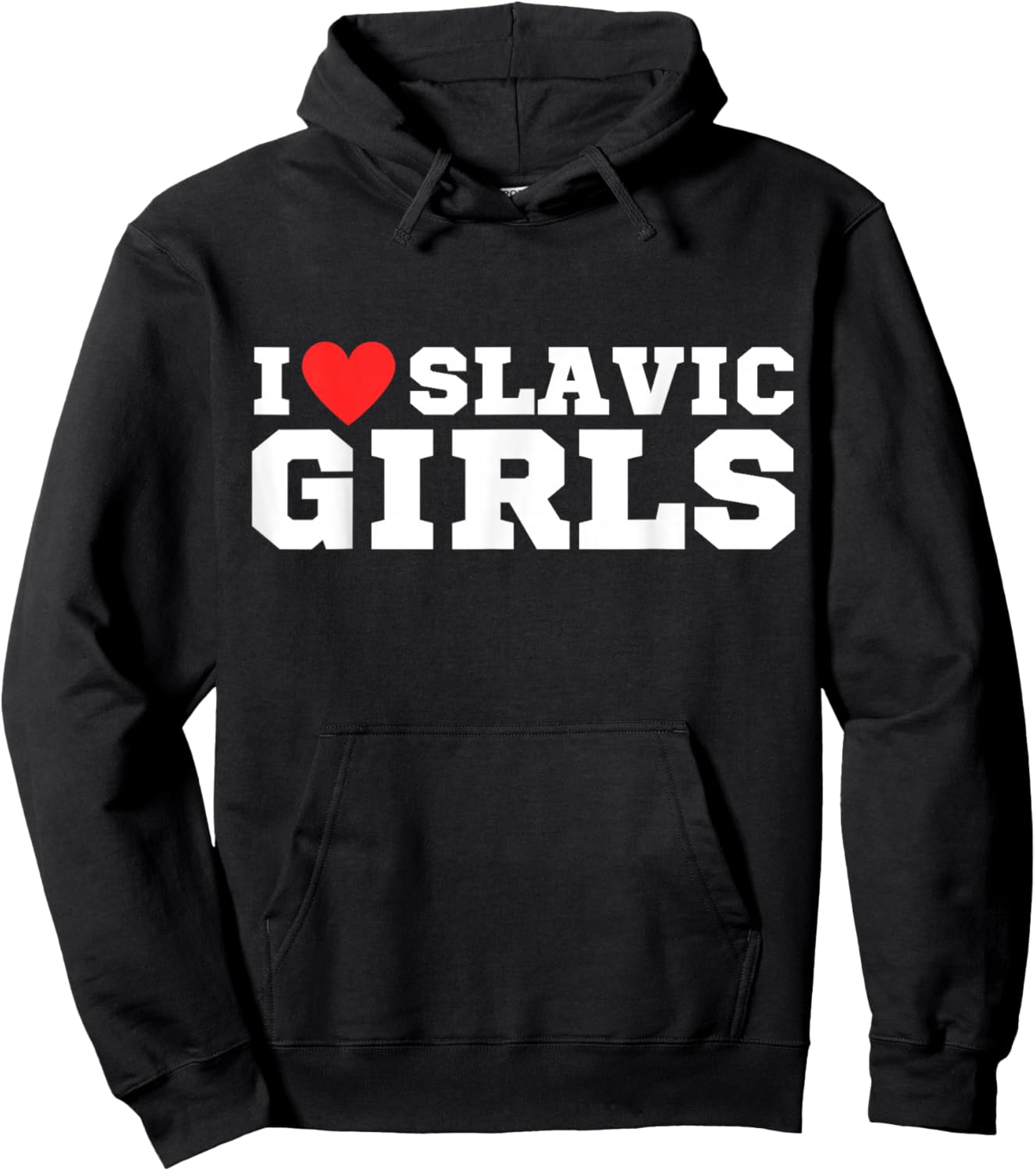 I love slavic girls | y2k | red heart | love | slavic Hoodie - Hoodie | Black