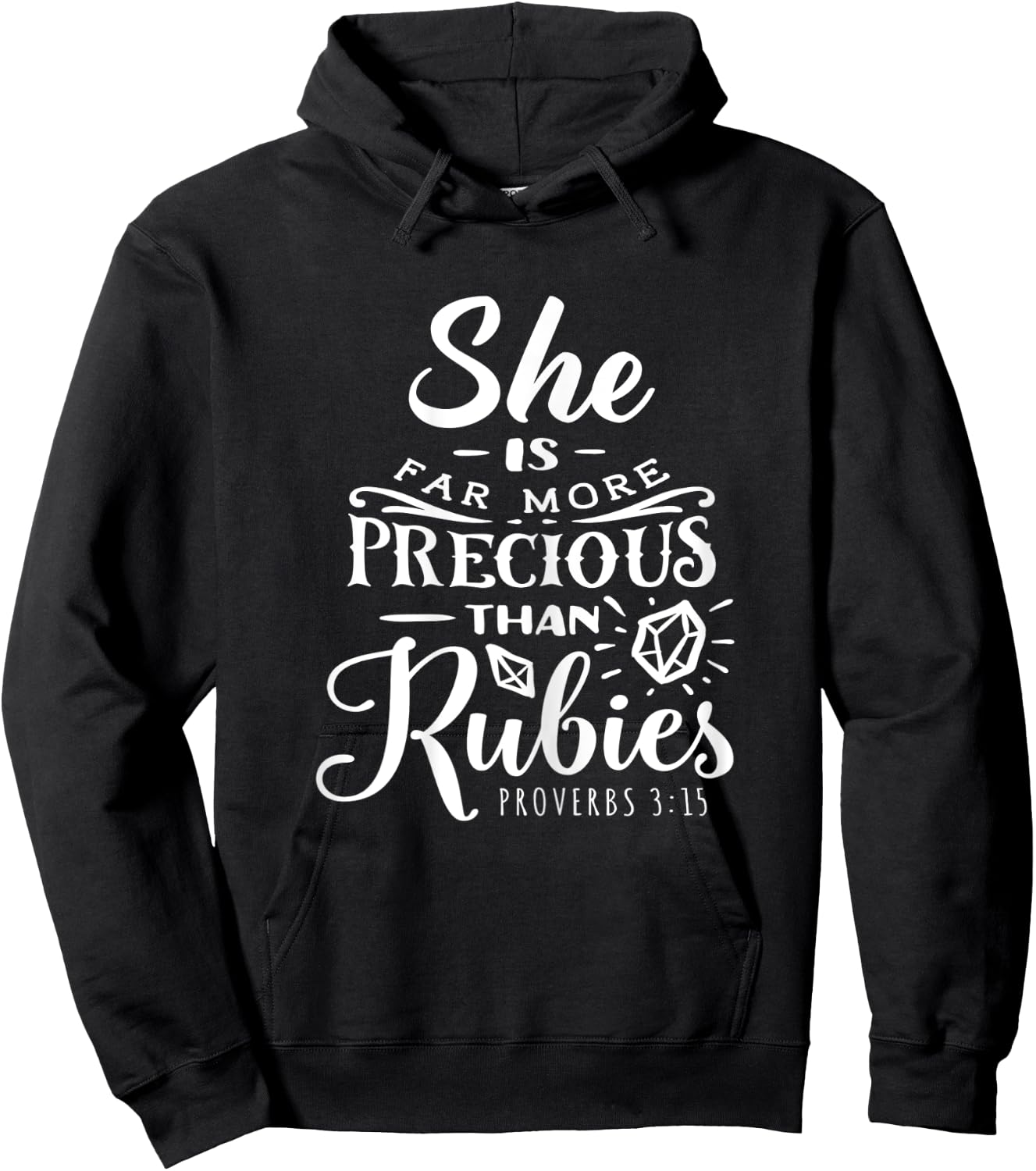 She is Far More Precious Than Ruby Religious Faith Jesus Hoodie - Hoodie | Black