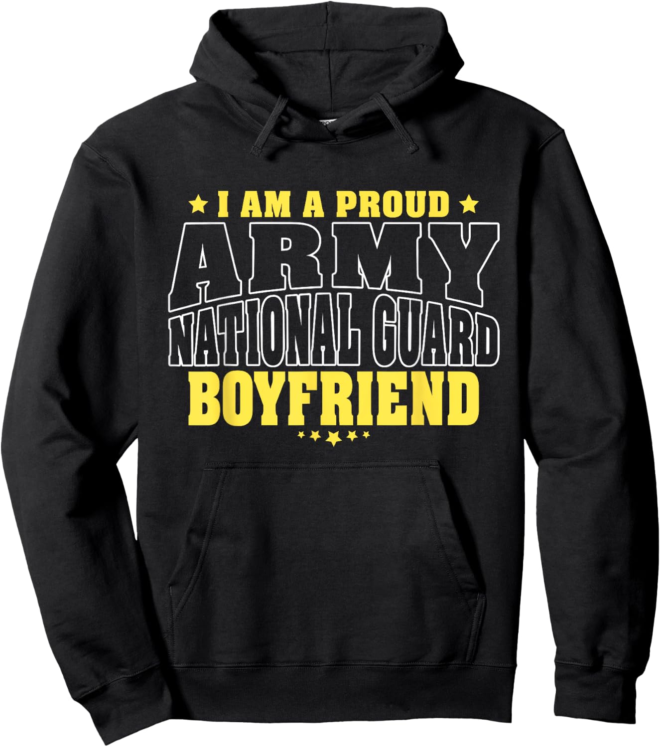 I Am A Proud Army National Guard Boyfriend - Military Couple Hoodie - Hoodie | Black