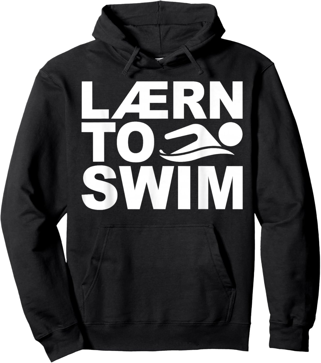 Learn To Swim Funny Swimming Graphic Hoodie - Hoodie | Black