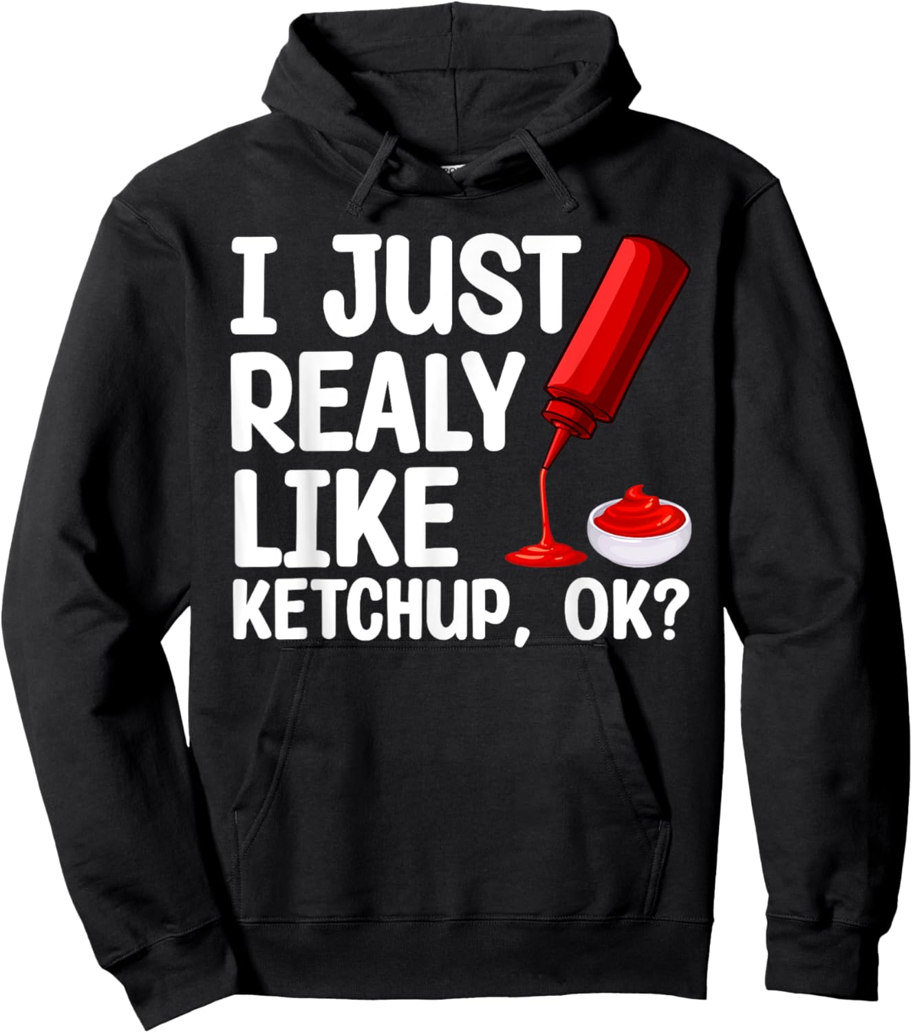Funny Ketchup Design Women Kids Tomato Ketchup Lover Hoodie - Hoodie | Black