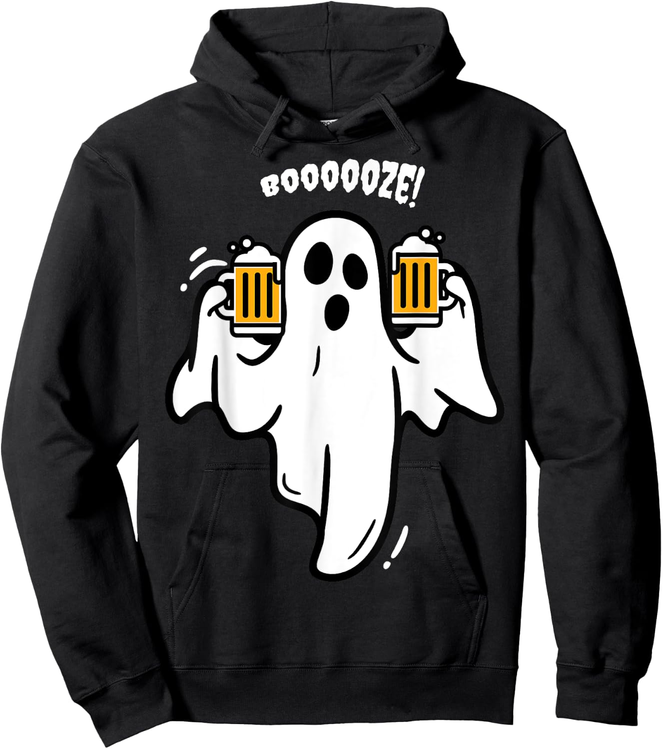 Booze Boo Ghost Drinking Beer Costume Easy Halloween Gifts Hoodie - Hoodie | Black