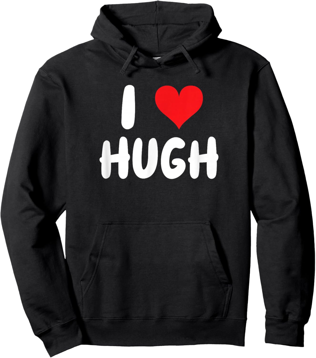 I Love Hugh - Heart - Name Hoodie - Hoodie | Black