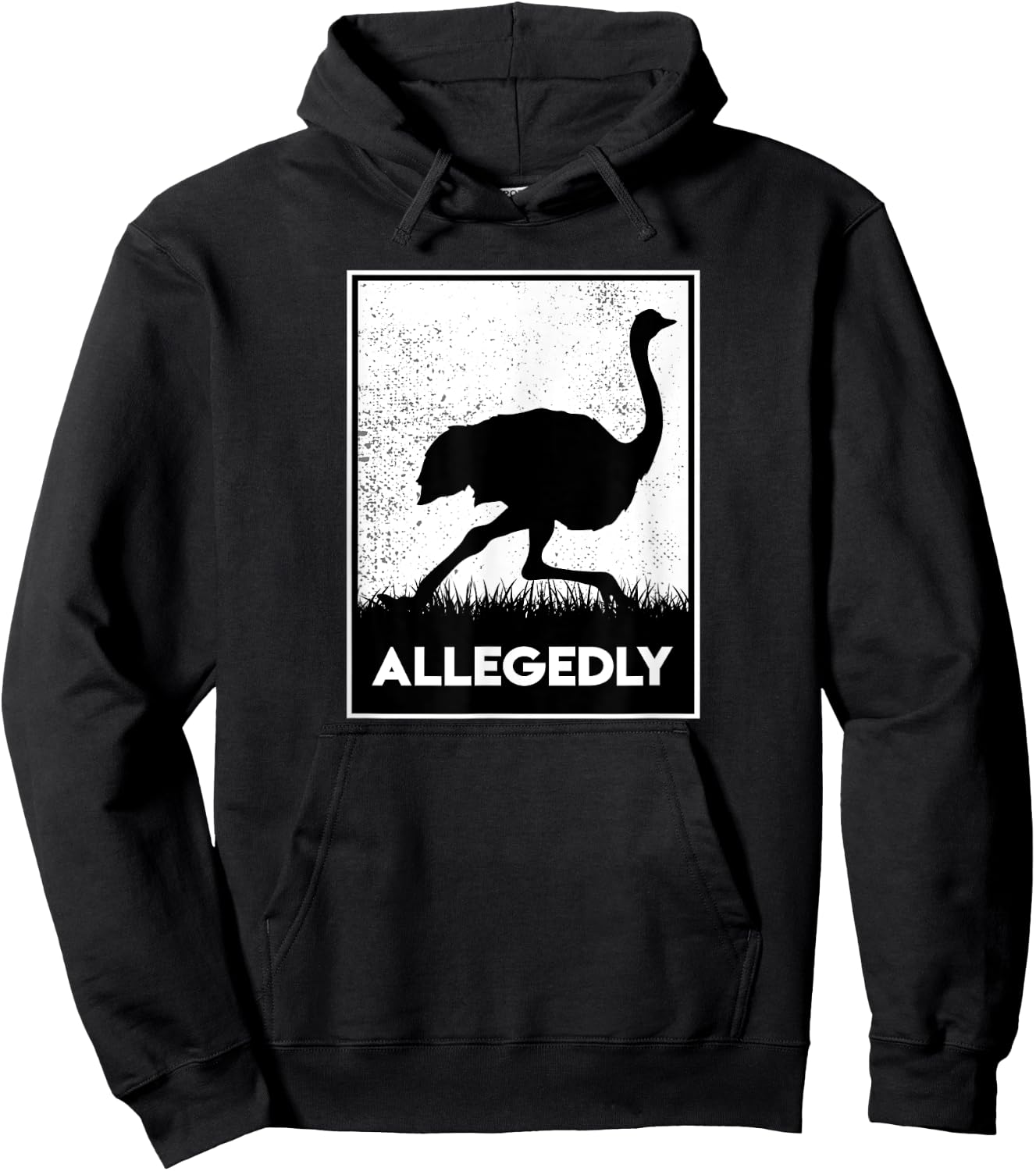 Allegedly Ostrich Funny Flightless Bird Hoodie - Hoodie | Black