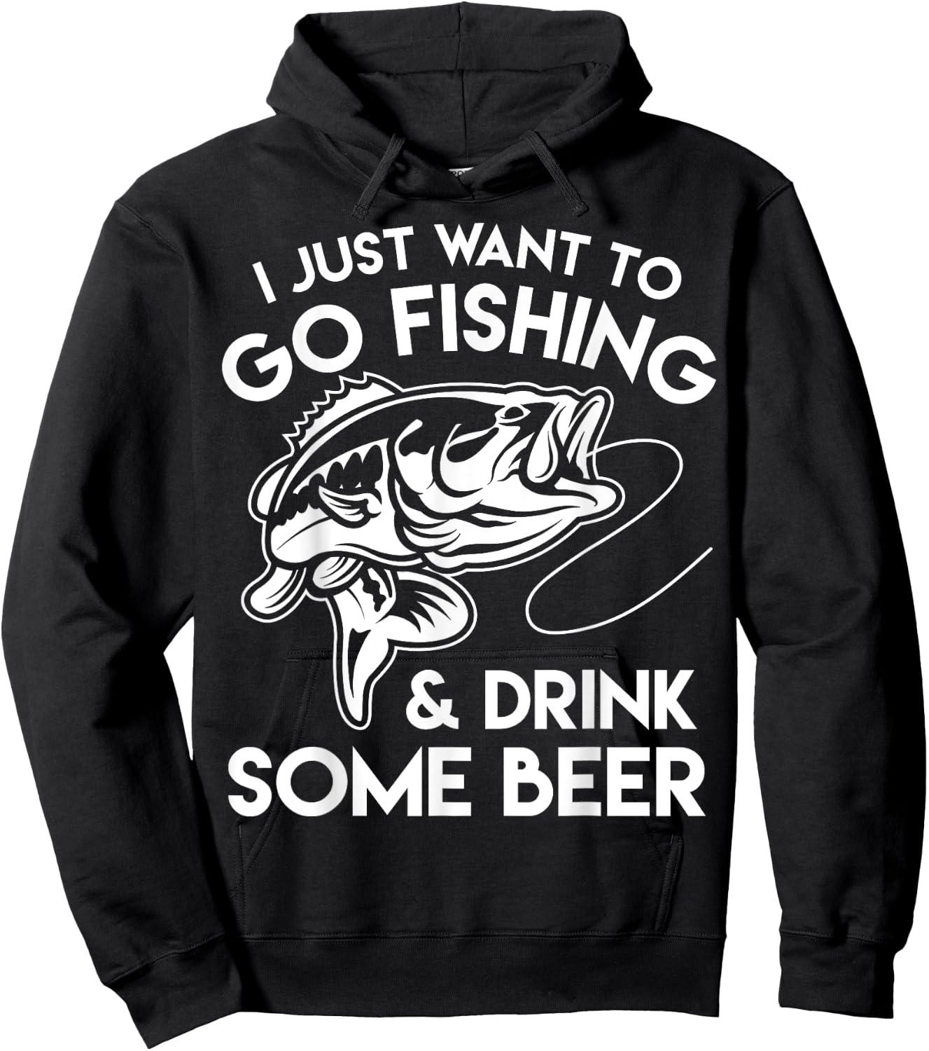 I Just Want To Go Fishing And Drink Some Beer Hoodie - Hoodie | Black