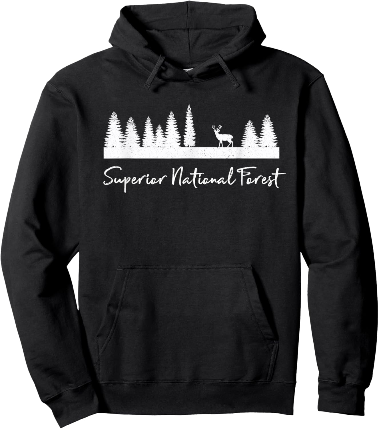 Superior National Forest Camp Campground Deer Camping Hiking Hoodie - Hoodie | Black