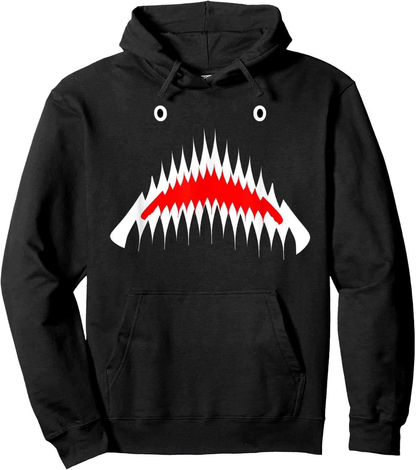 Shark Face Sharp Teeth Animal Halloween Cosplay Costume Gift Hoodie - Hoodie | Black