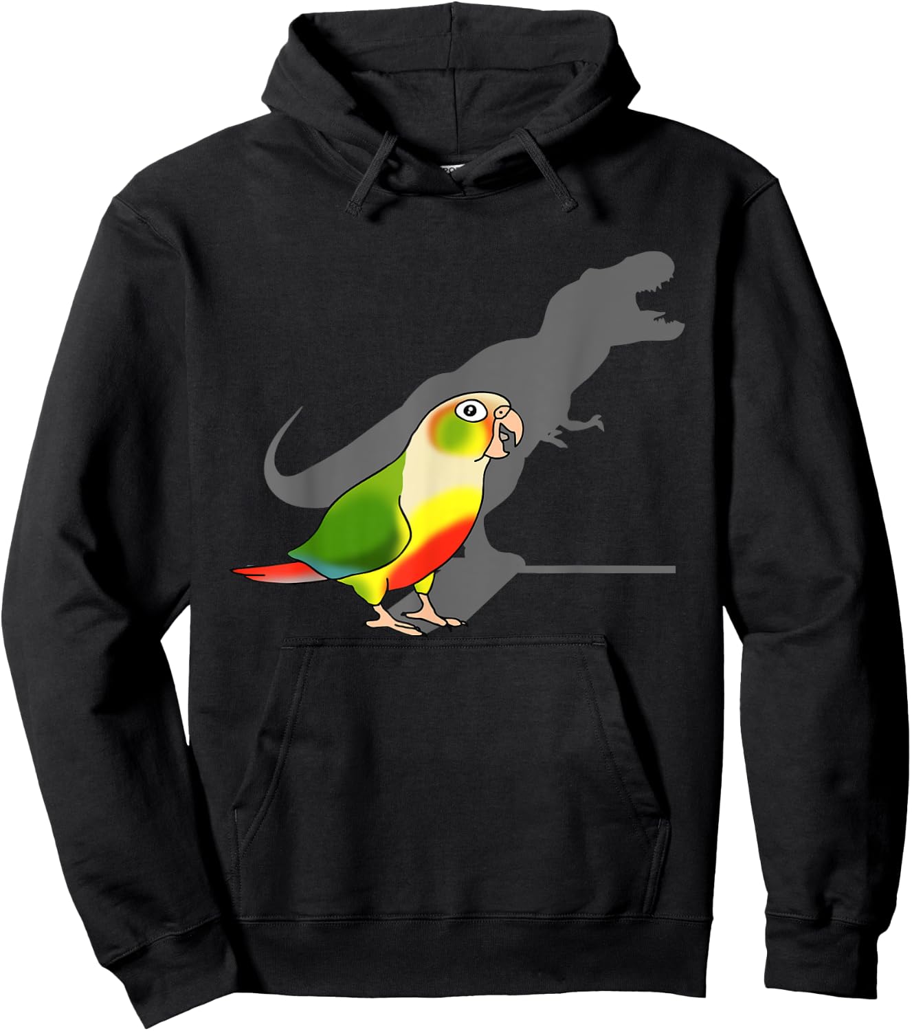 Funny Birb Memes T-rex shadow Green Cheeked Pineapple Conure Hoodie - Hoodie | Black