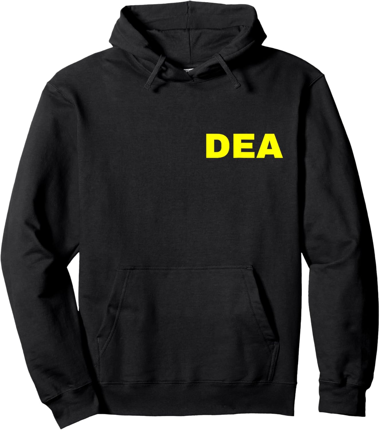 DEA Agent Drug Enforcement Administration FRONT PRINT Yellow Hoodie - Hoodie | Black