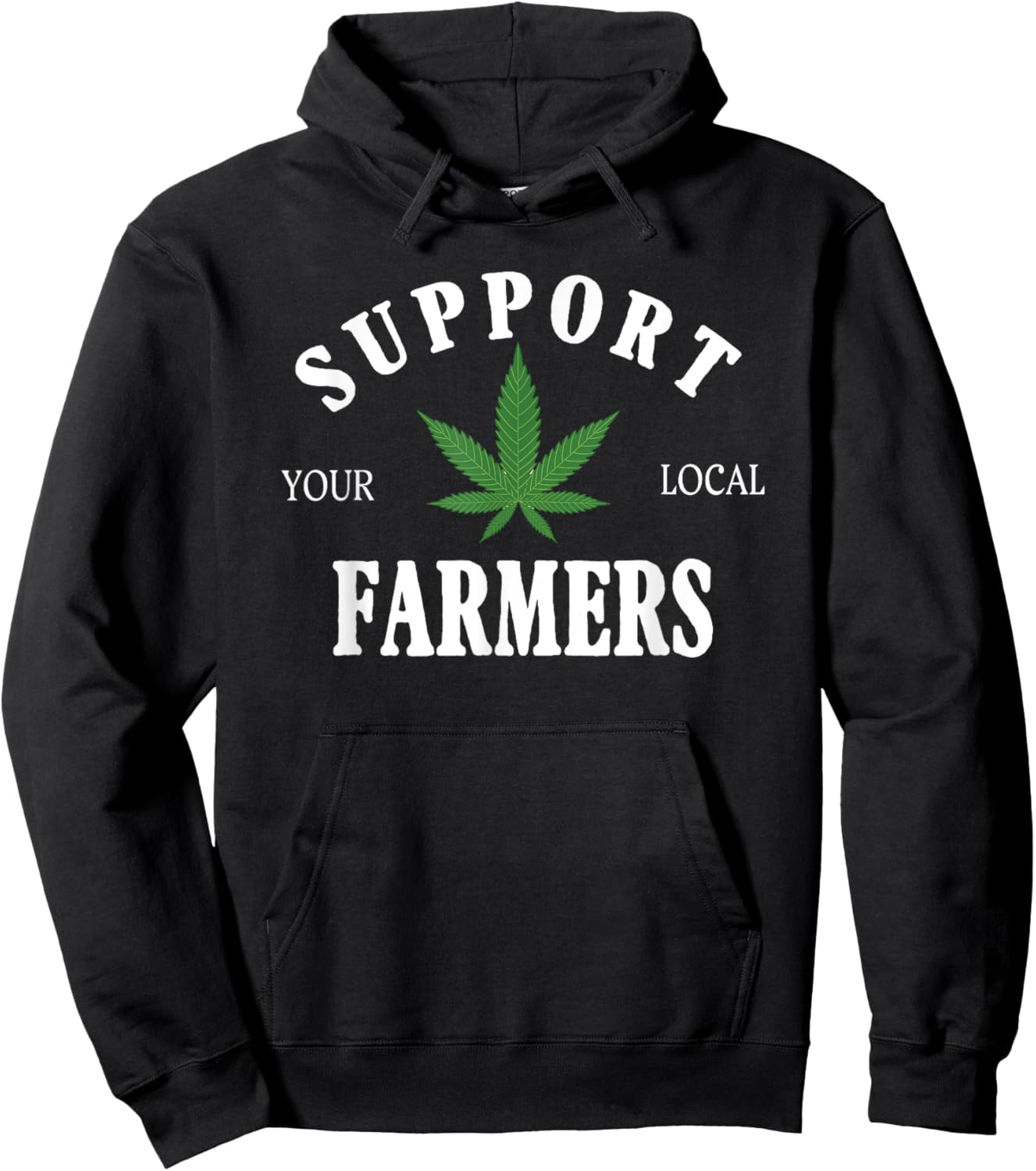 Support Your Local Farmer Retro Grower 420 Weed Marijuana Hoodie - Hoodie | Black