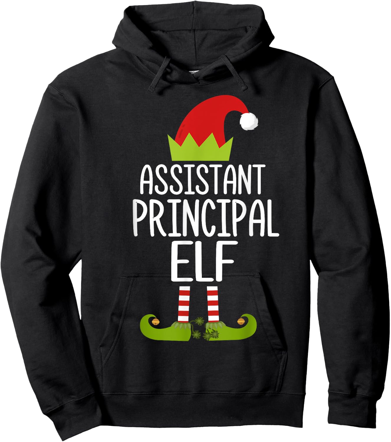 Assistant Principal Elf Shirt Christmas Family Costume Shirt Hoodie - Hoodie | Black