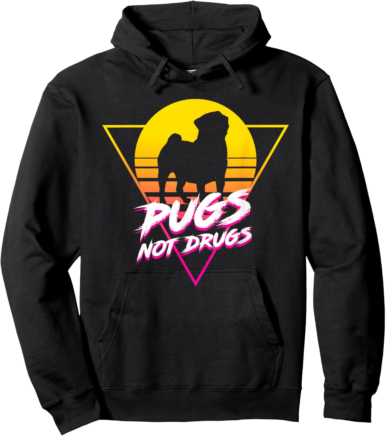Funny Cute Pug Lovers - Pugs Not Drugs Women Life Hoodie - Hoodie | Black