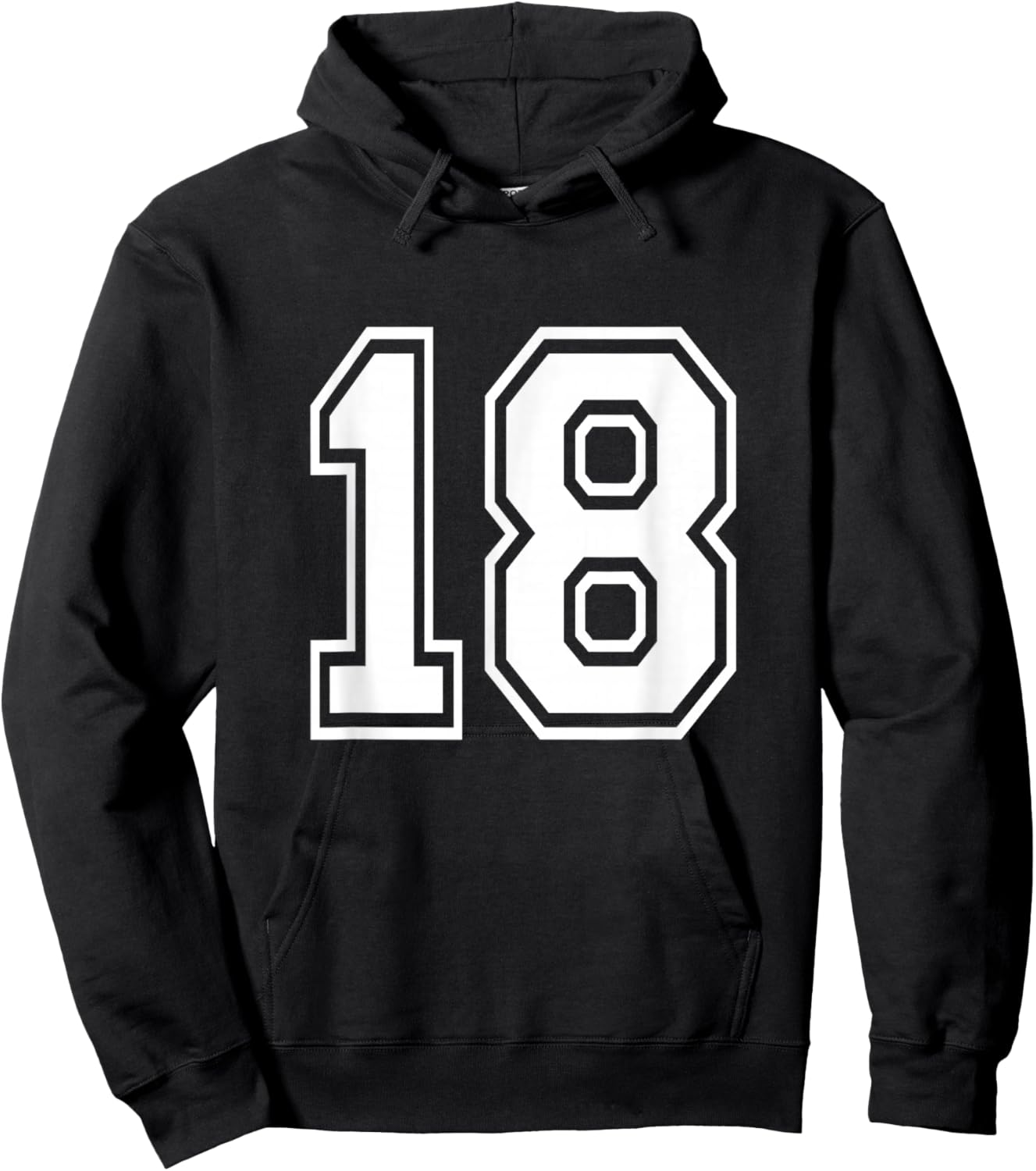 Number 18 Varsity Sports Team Jersey 18th Birthday 18 Years Hoodie - Hoodie | Black