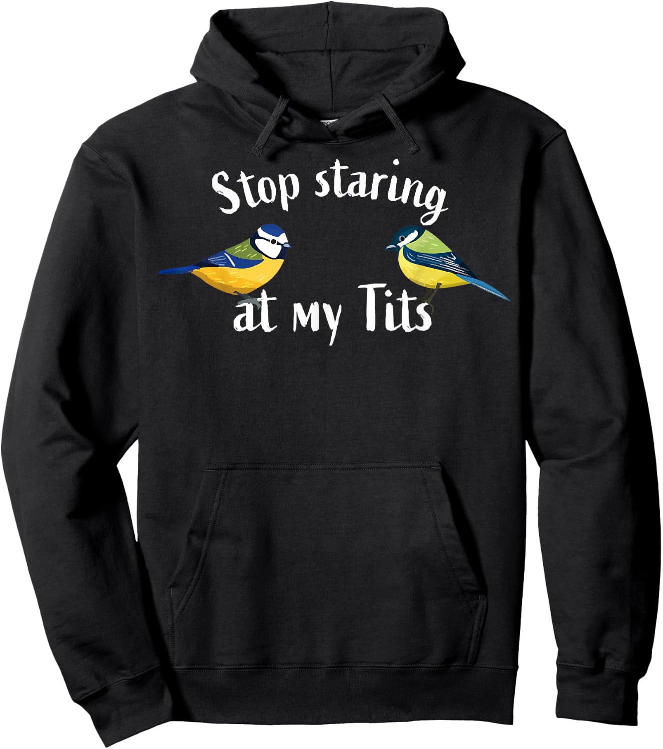 Birds Lover Stop Staring At My Tits Bird Watching Hoodie - Hoodie | Black
