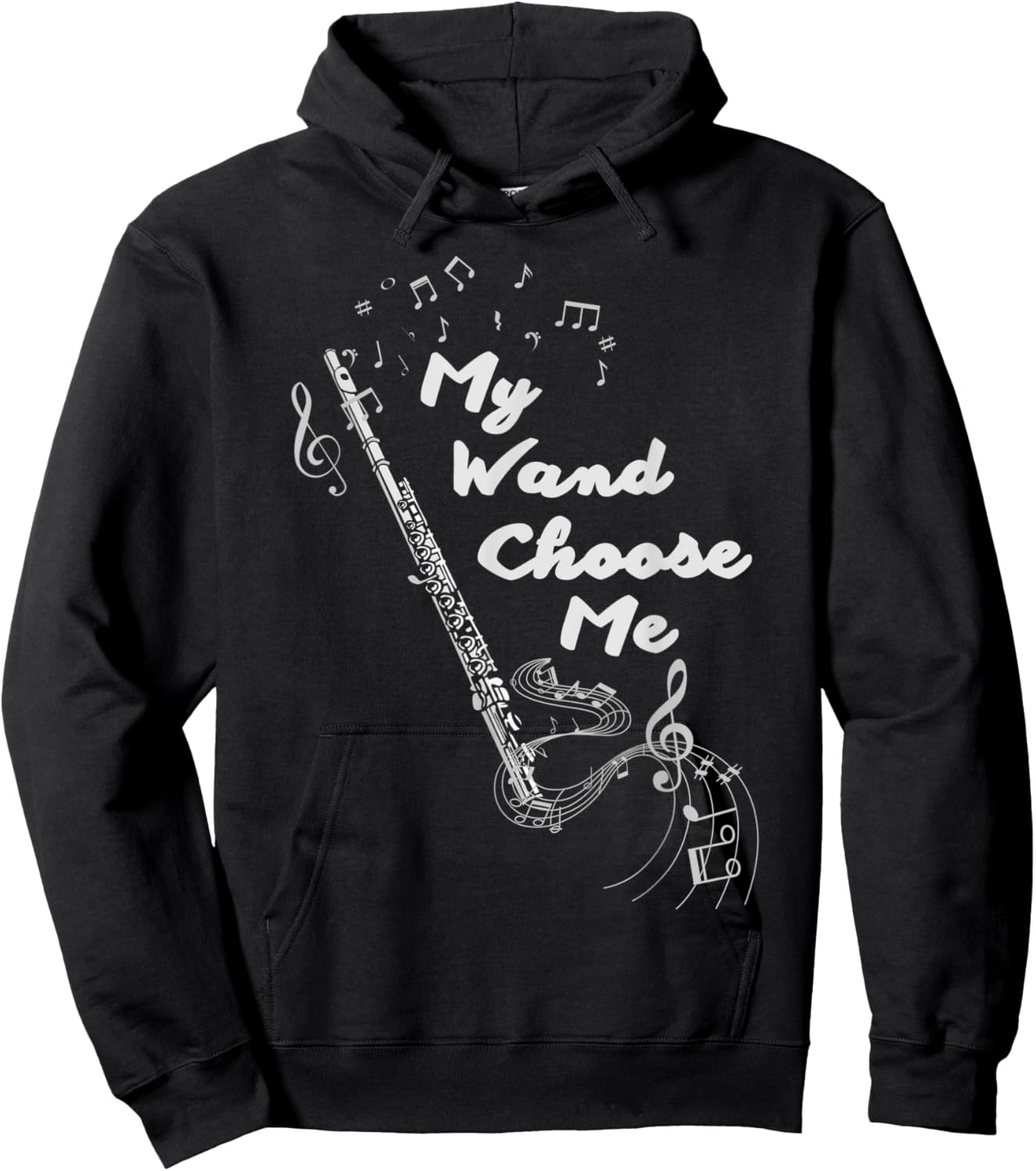 Flute Flutis My Wand Choose Me Music Note Hoodie - Hoodie | Black