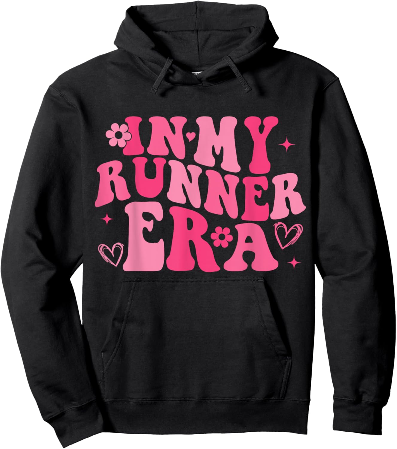 In My Runner Era Funny Running Marathon Groovy Running Mom Hoodie - Hoodie | Black