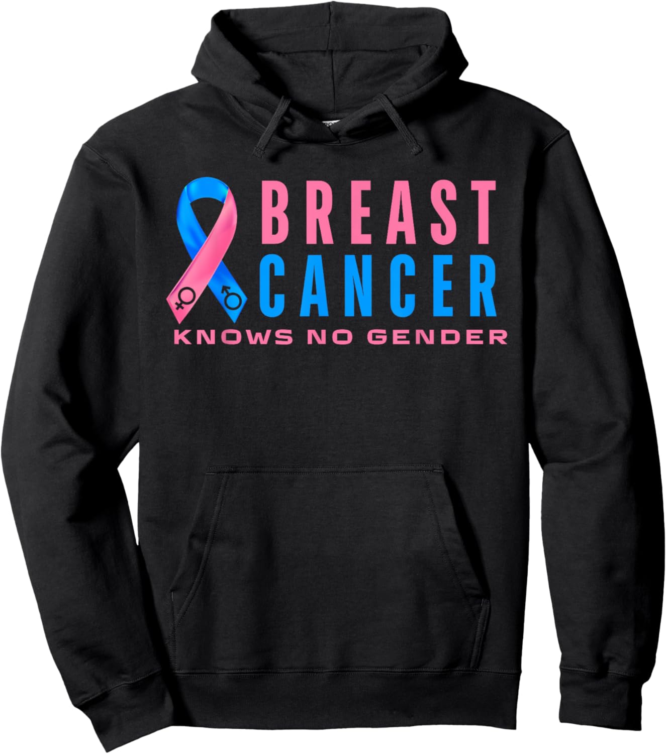 Breast Cancer Men Awareness Pink Blue Male Breast Cancer Hoodie - Hoodie | Black