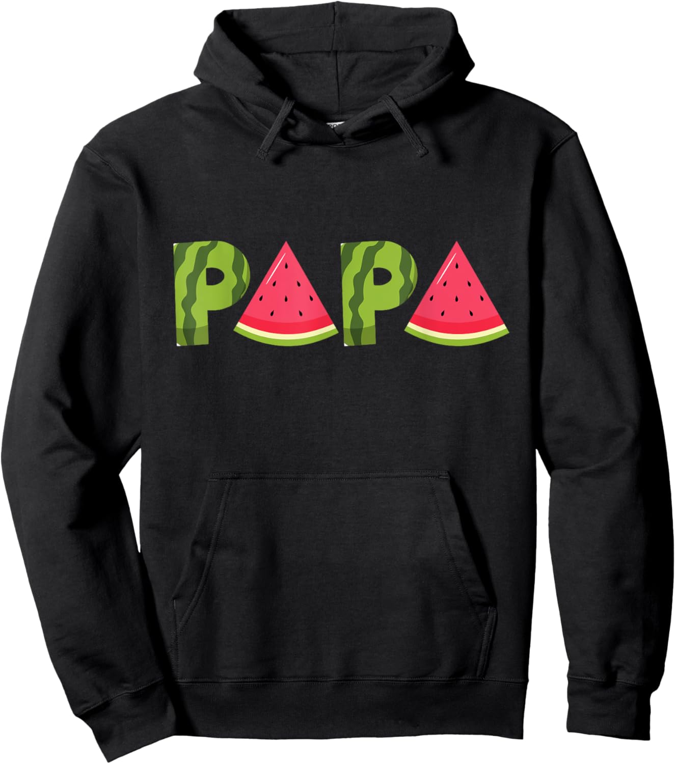 Papa Watermelon Funny Summer Fruit Dad Cool Father's Day Hoodie - Hoodie | Black