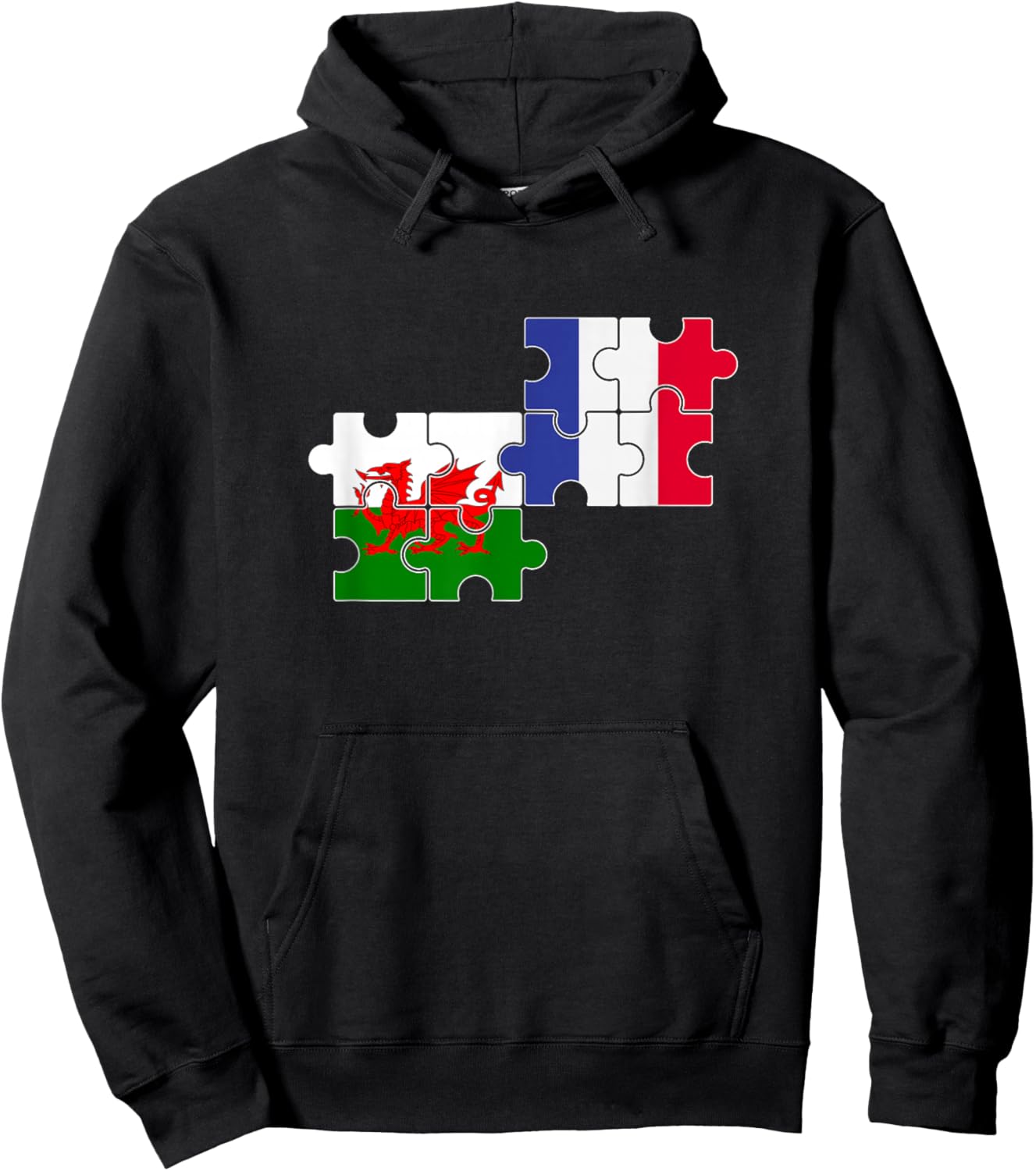 Wales France Flag , Black, S Hoodie - Hoodie | Black