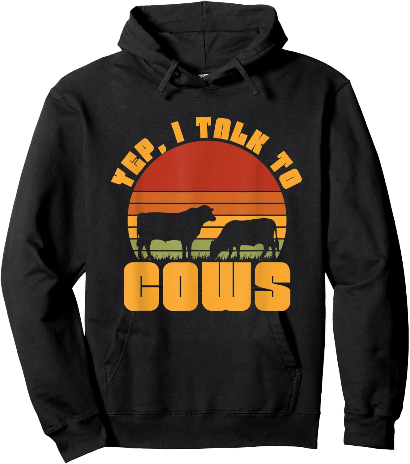 Yep I Talk To Cow Hoodie - Hoodie | Black