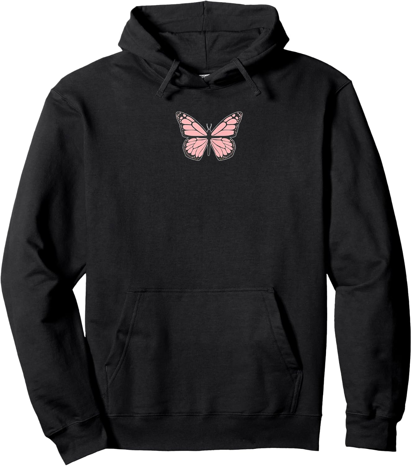 Pink Butterfly Aesthetic Clothing Soft Grunge Girls Women Hoodie - Hoodie | Black