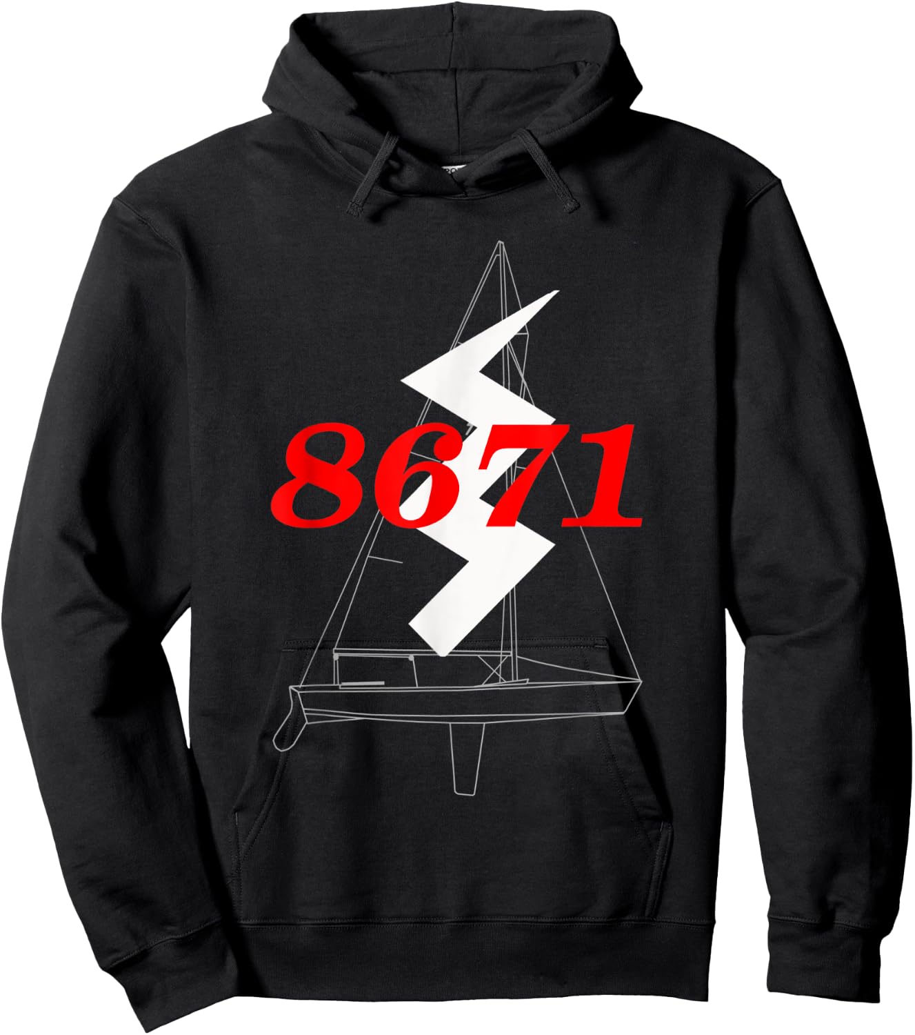 Classic Woody Lightning Sailboat #8671 Hoodie - Hoodie | Black