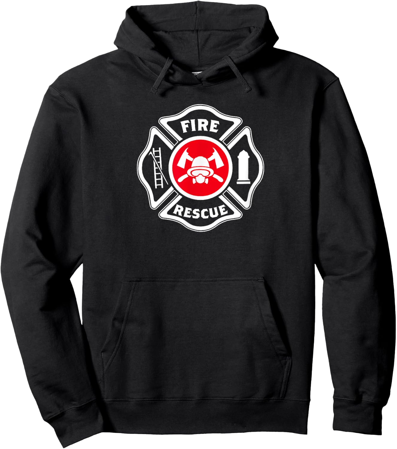 Fire & Rescue Maltese Cross Firefighter Gift Hoodie - Hoodie | Black