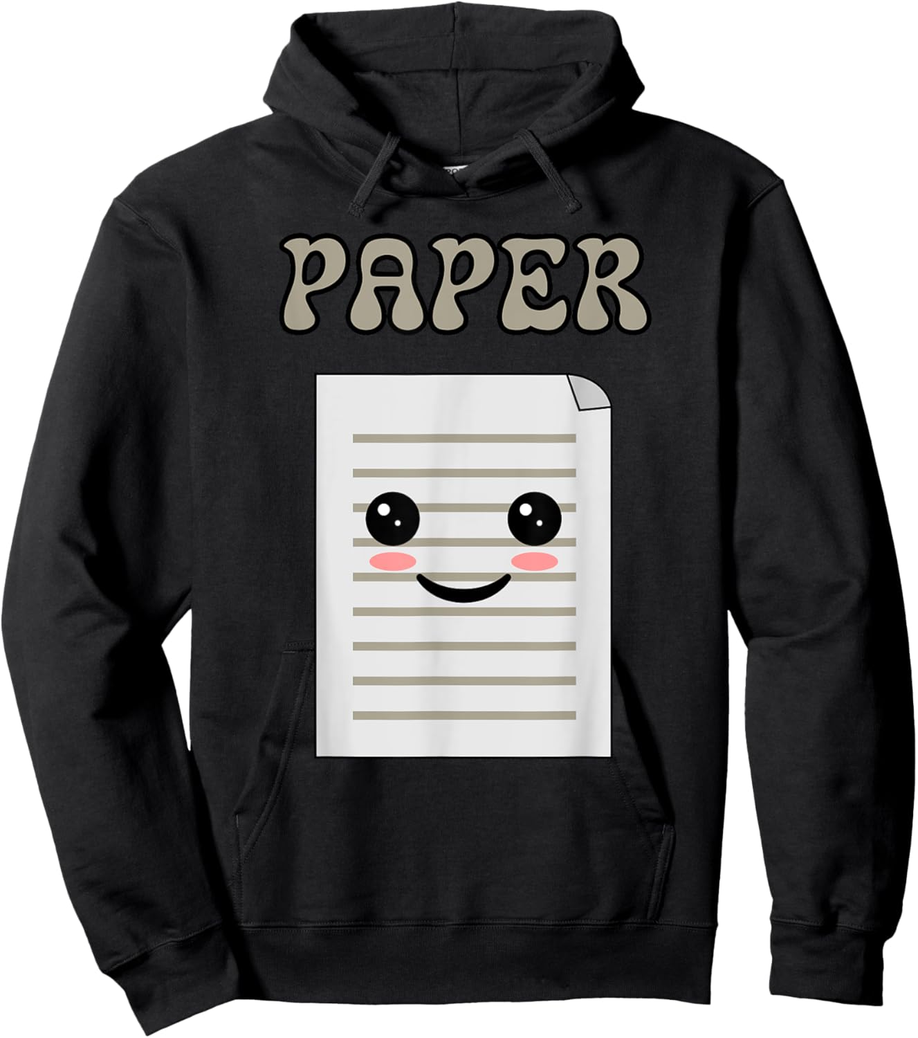 Rock Paper Scissors Easy Halloween Matching Group Costume Hoodie - Hoodie | Black