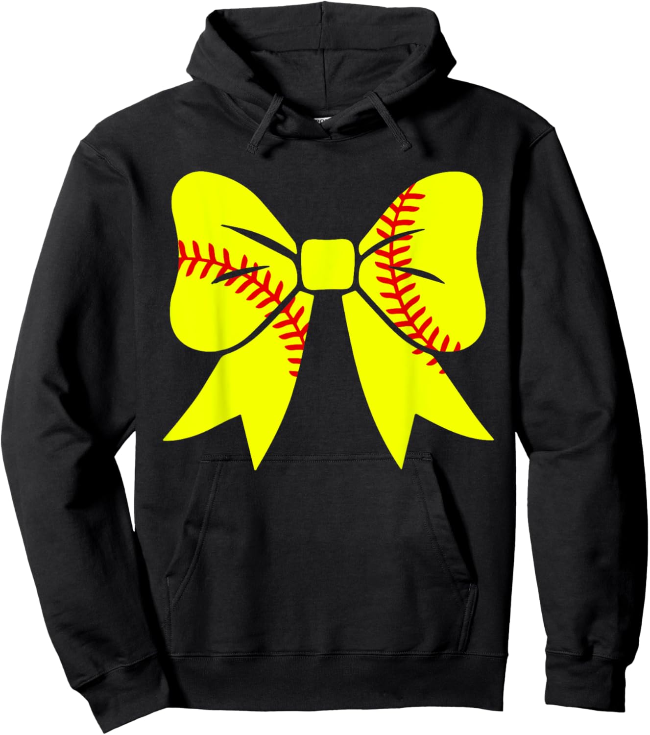 Softball Coquette Aesthetic Bow Sport Season Mother's Day Hoodie - Hoodie | Black