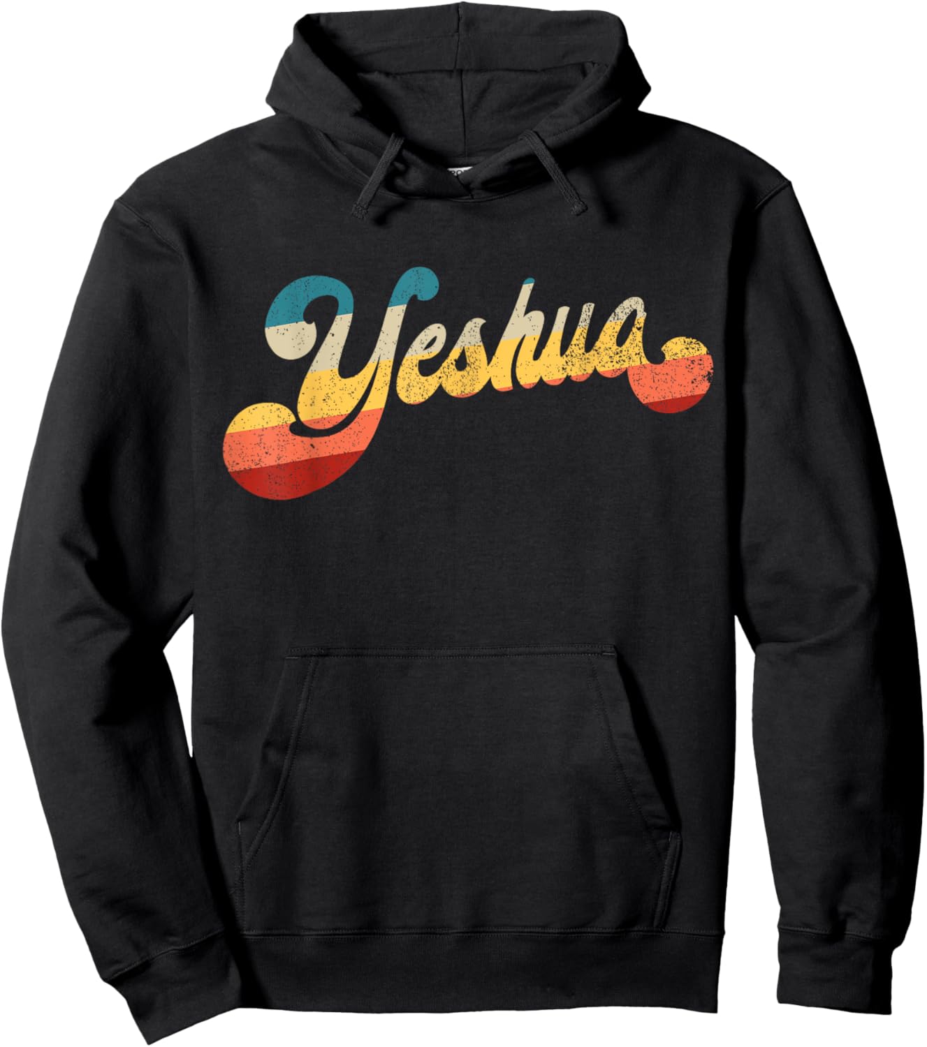 Yeshua Jesus in Hebrew Christian Faith Peace Retro Yeshua Hoodie - Hoodie | Black