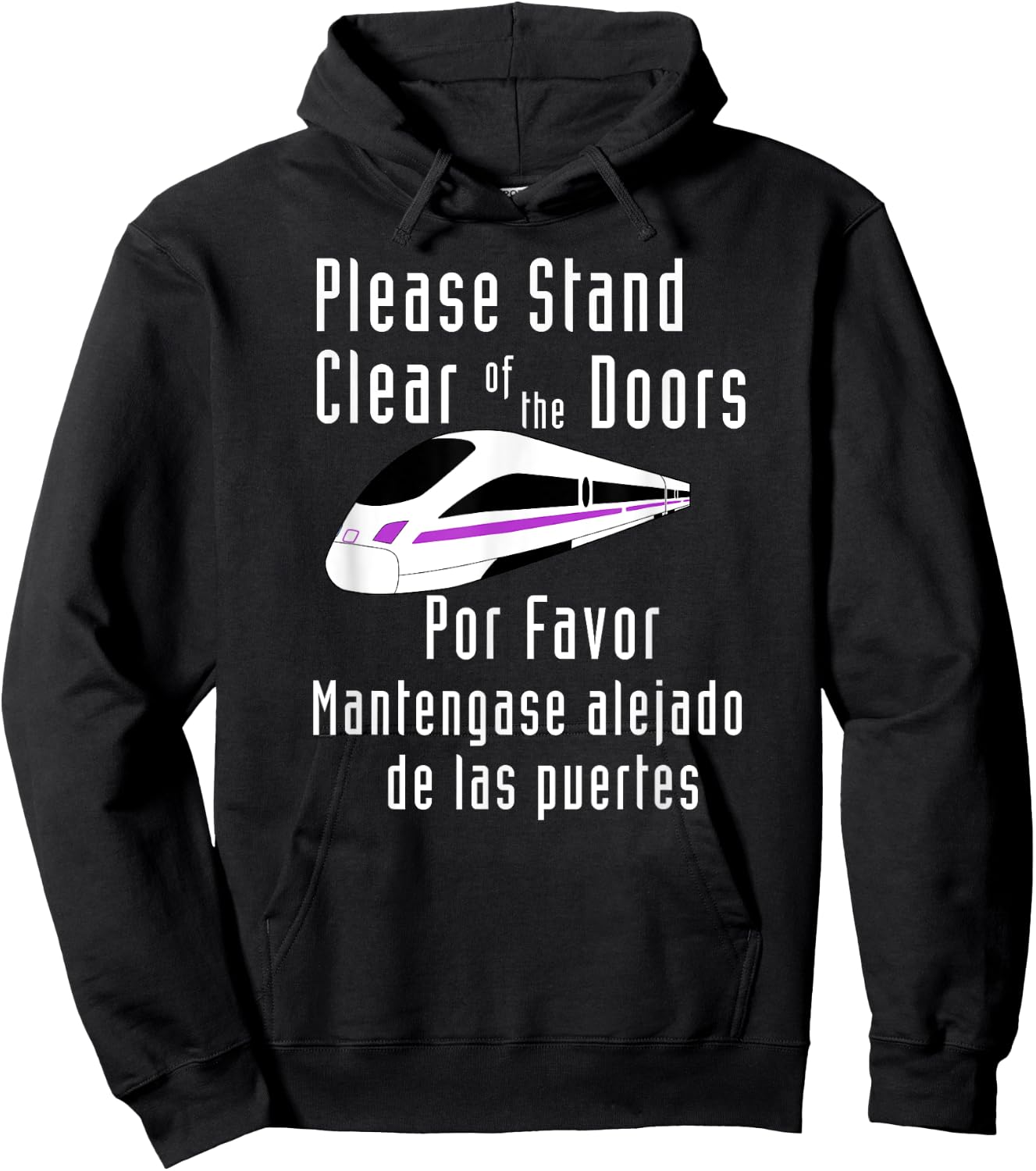 Funny Monorail Please Stand Clear of the Doors Por Favor Hoodie - Hoodie | Black