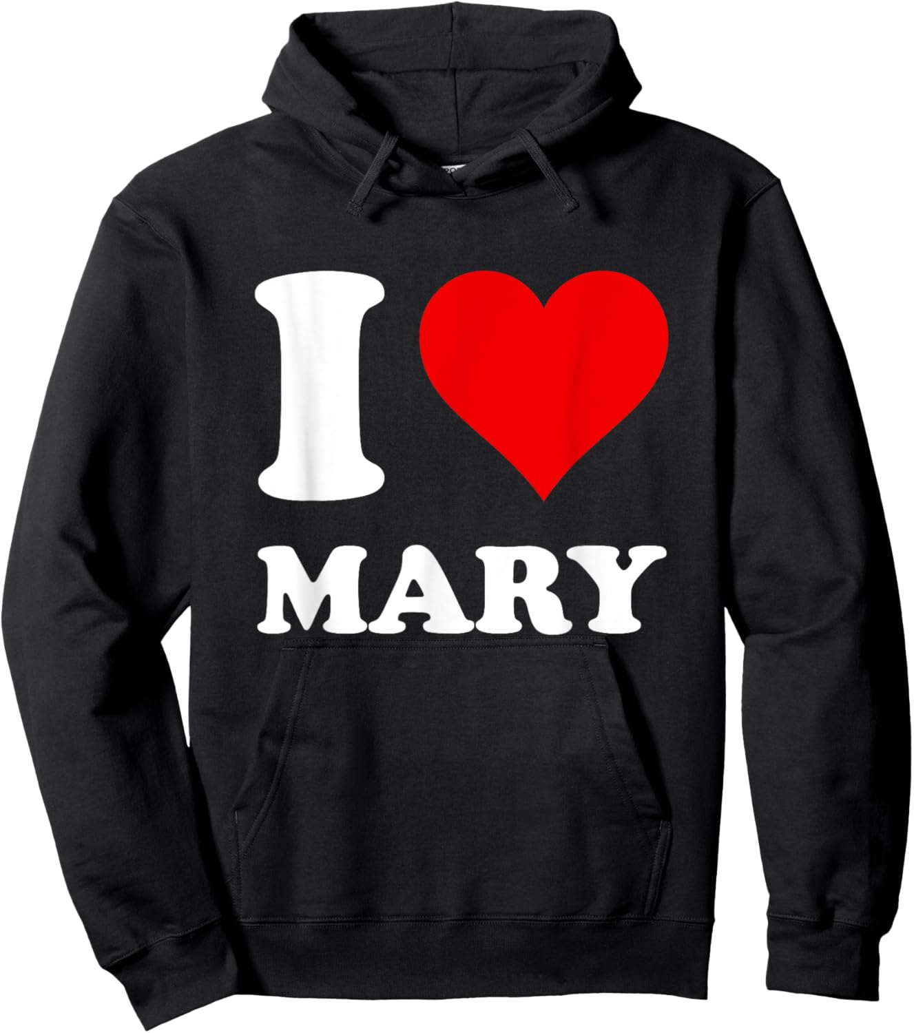 Red Heart I Love Mary Hoodie - Hoodie | Black