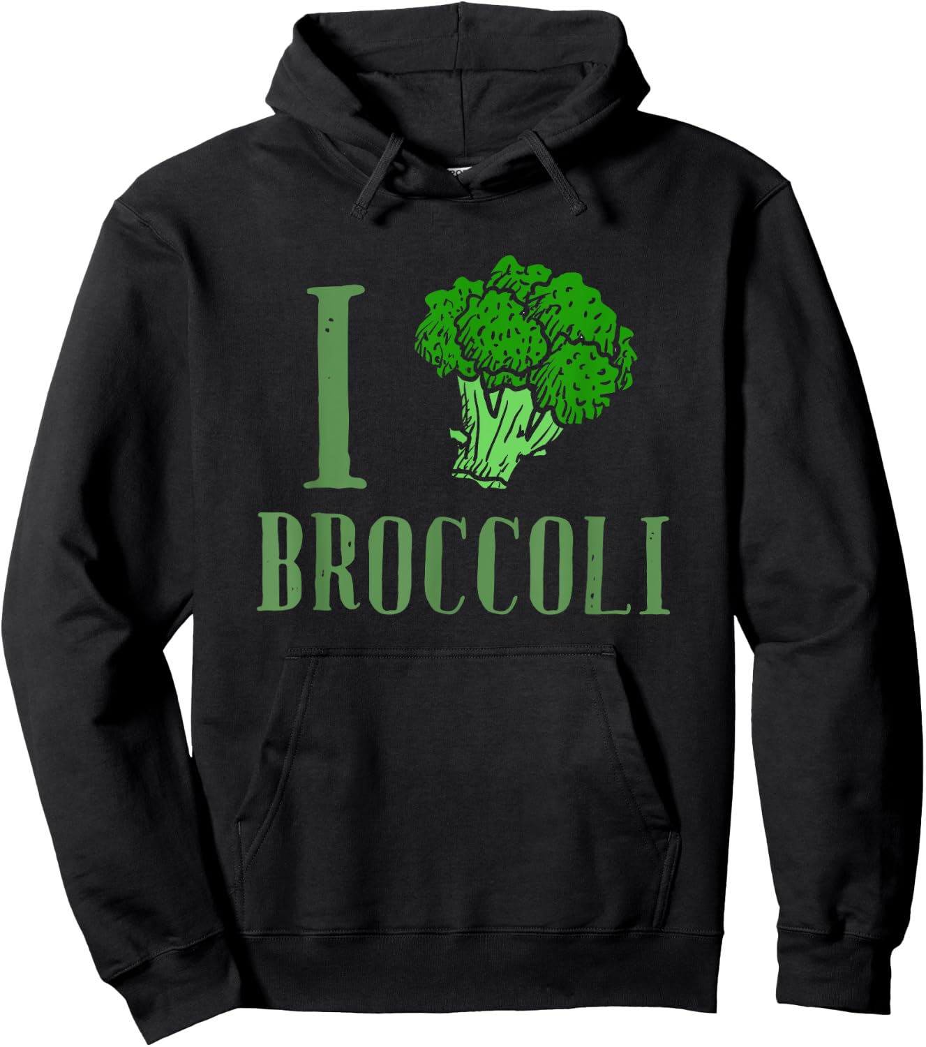 I Love Broccoli Vegan Veggie Lover Hoodie - Hoodie | Black