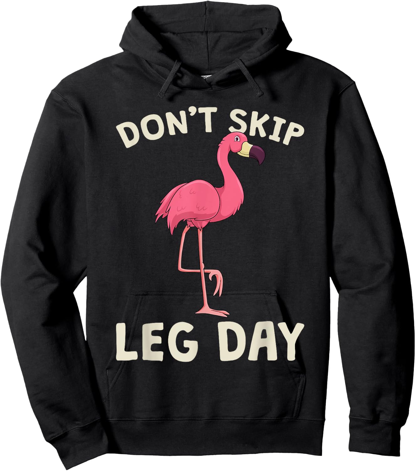 Pink Flamingo Workout Shirt Don't Skip Leg Day Gym Fitness Hoodie - Hoodie | Black