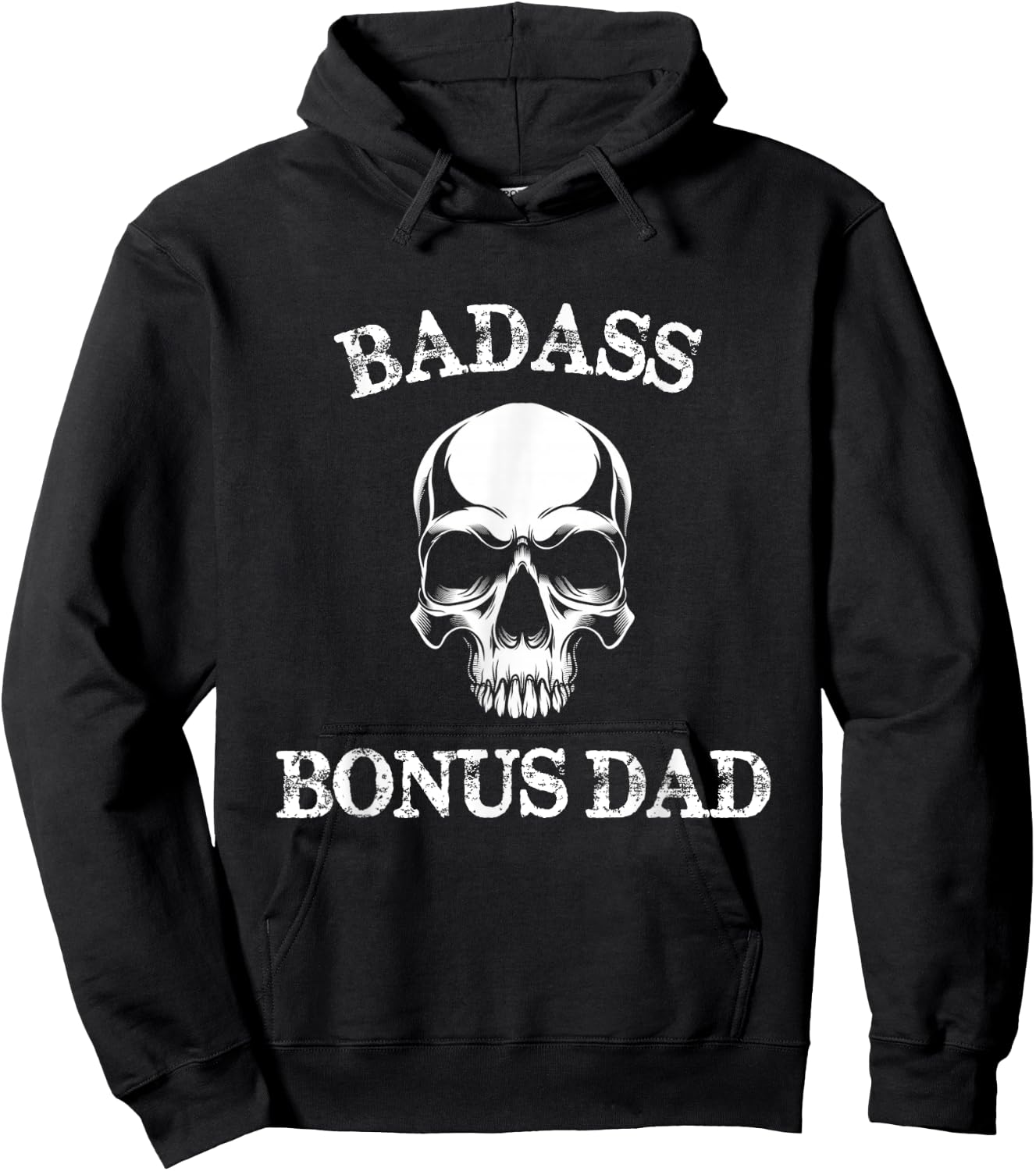 Funny Badass Bonus Dad Step Dad Gift Stepdad Stepfather Hoodie - Hoodie | Black