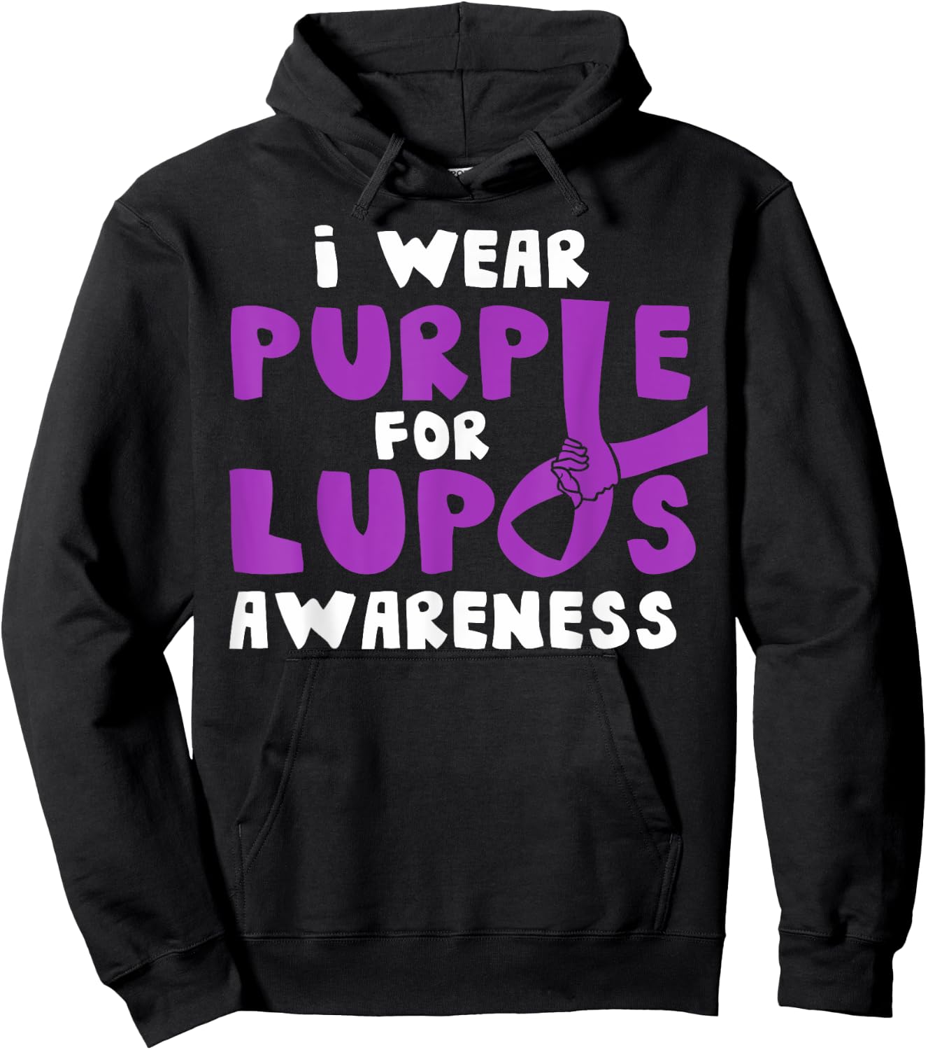 I Wear Purple for Lupus Awareness Month Autoimmune Diseases Hoodie - Hoodie | Black
