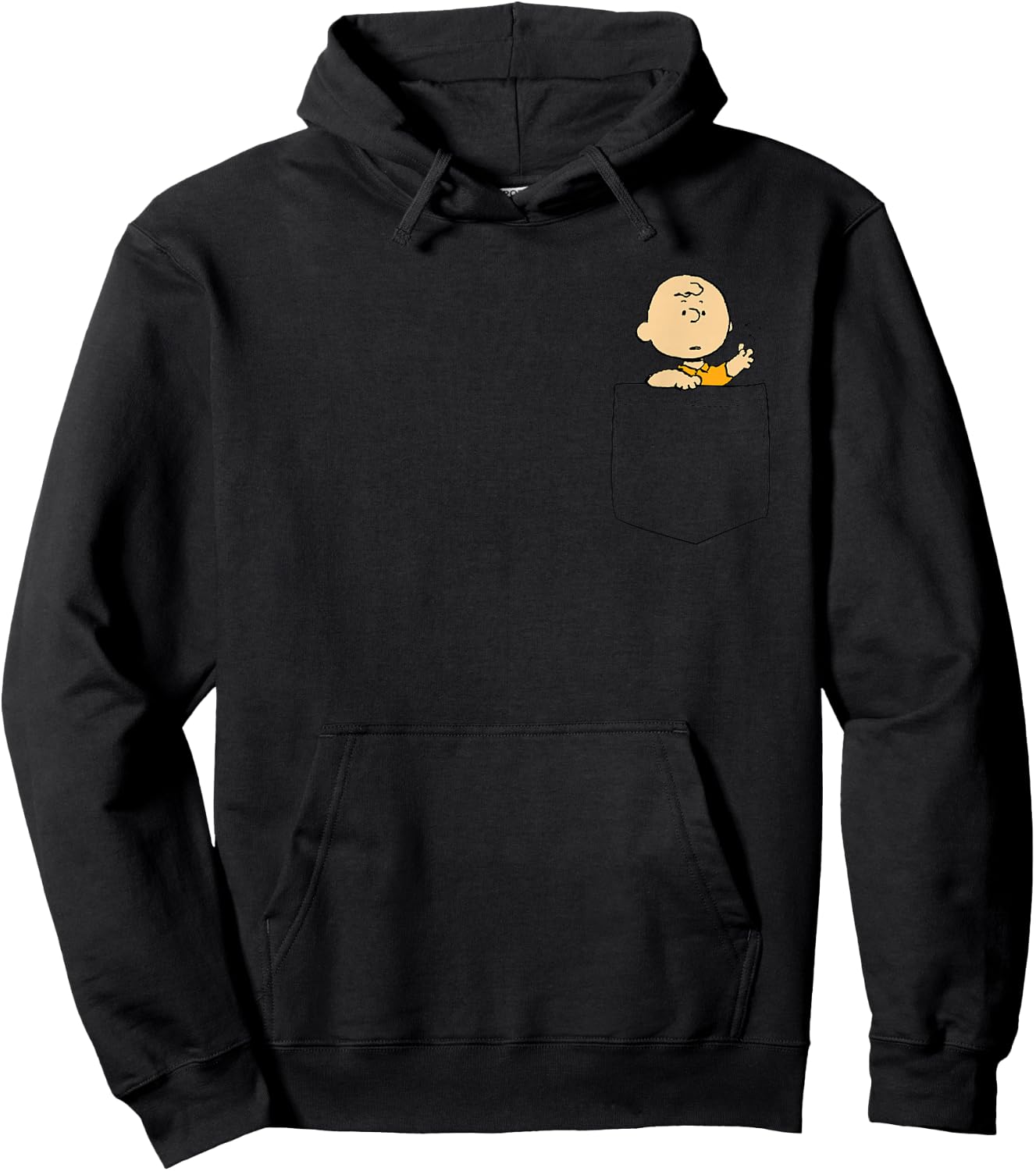 Peanuts Charlie Faux Pocket Small Hoodie - Hoodie | Black