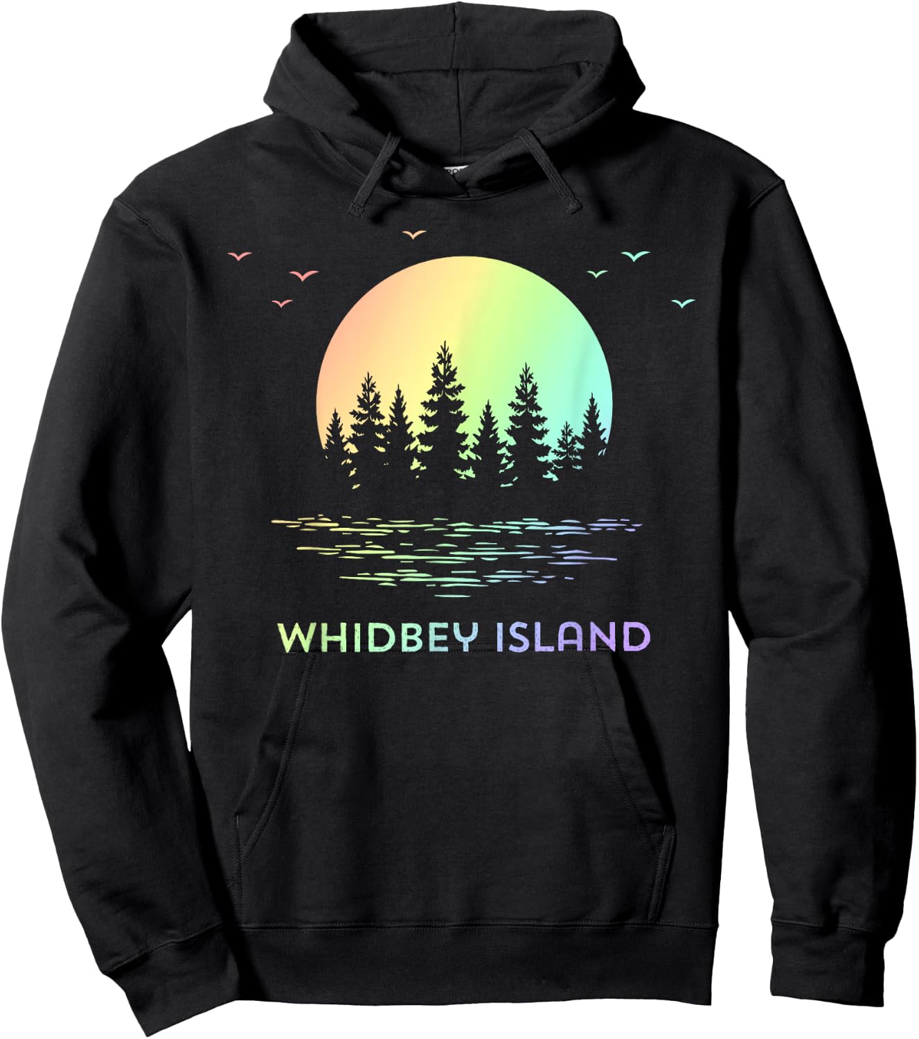 Whidbey Island Washington Sunset Design Nature Hoodie - Hoodie | Black