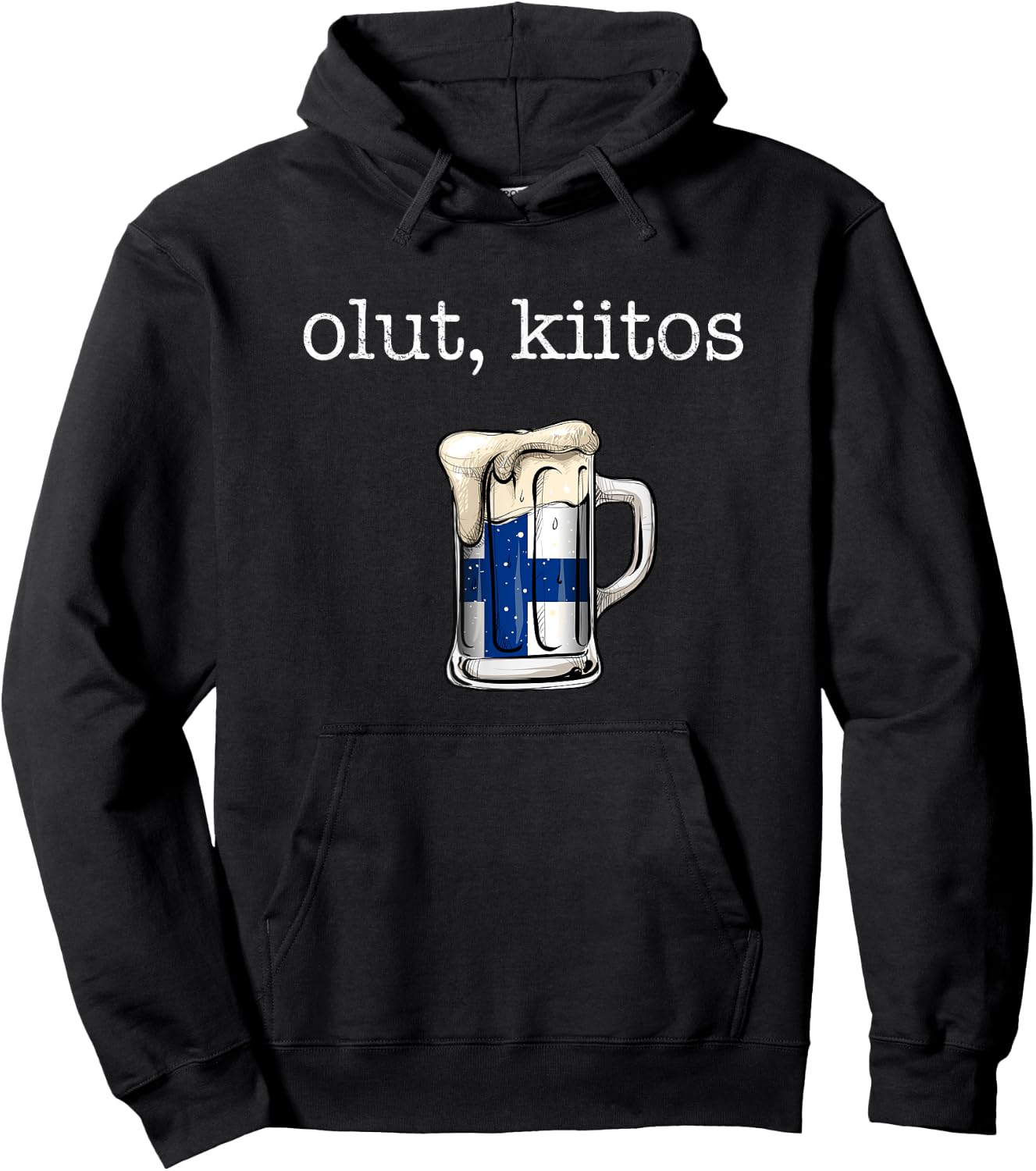 Olut Kiitos, finland Beer please in finnish Hoodie - Hoodie | Black
