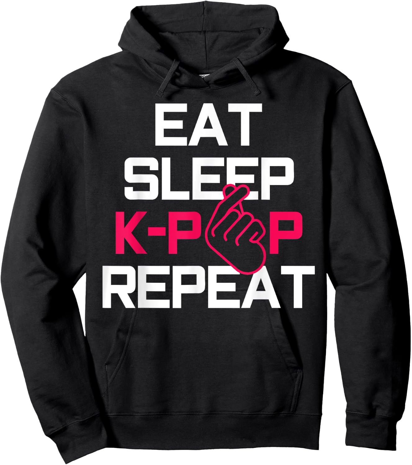 Eat Sleep K-Pop Repeat - Funny Korean Pop Music Fan Gift Hoodie - Hoodie | Black