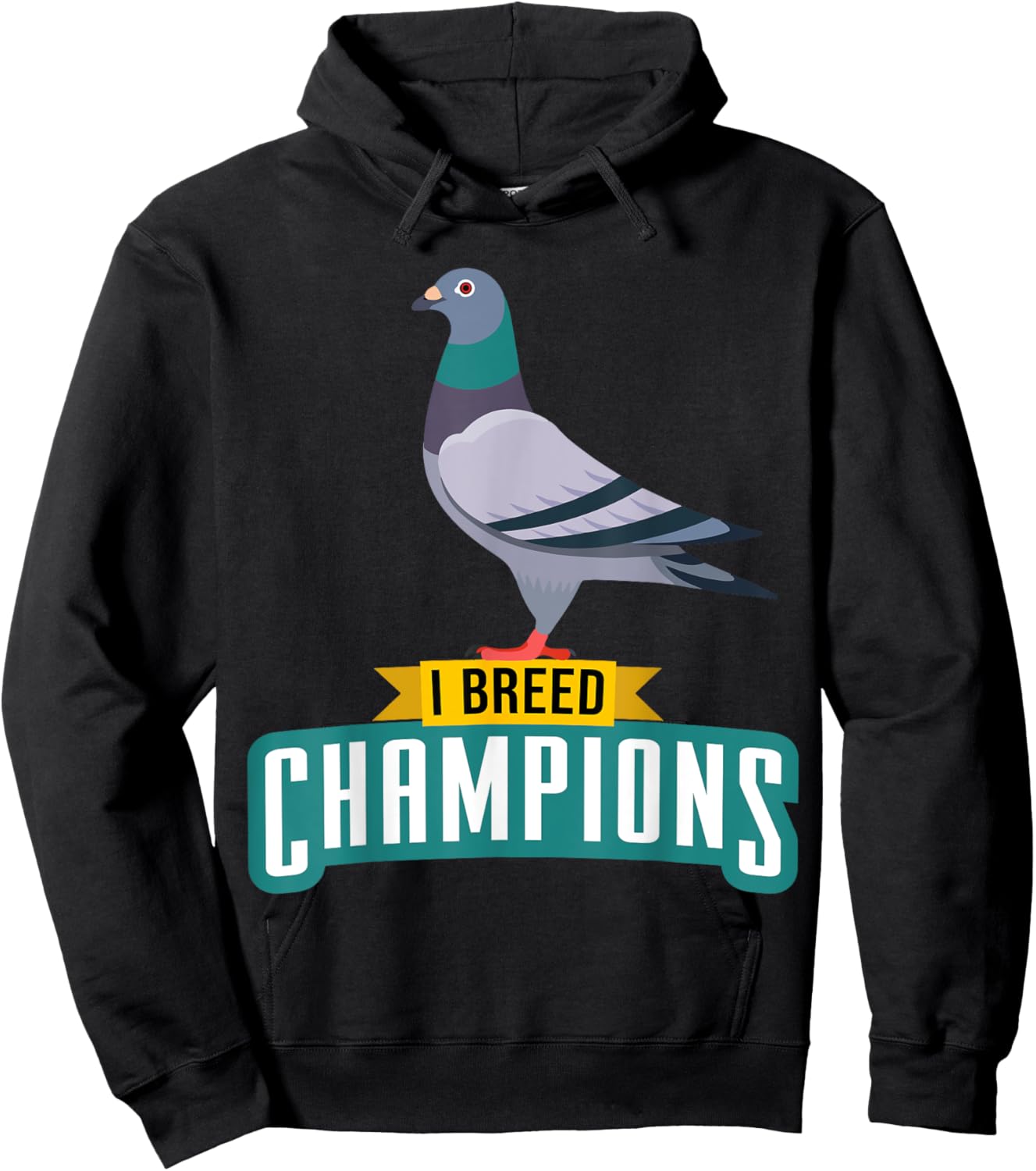I Breed Champions Funny Pigeon Fancier Bird Enthusiast Pun Hoodie - Hoodie | Black