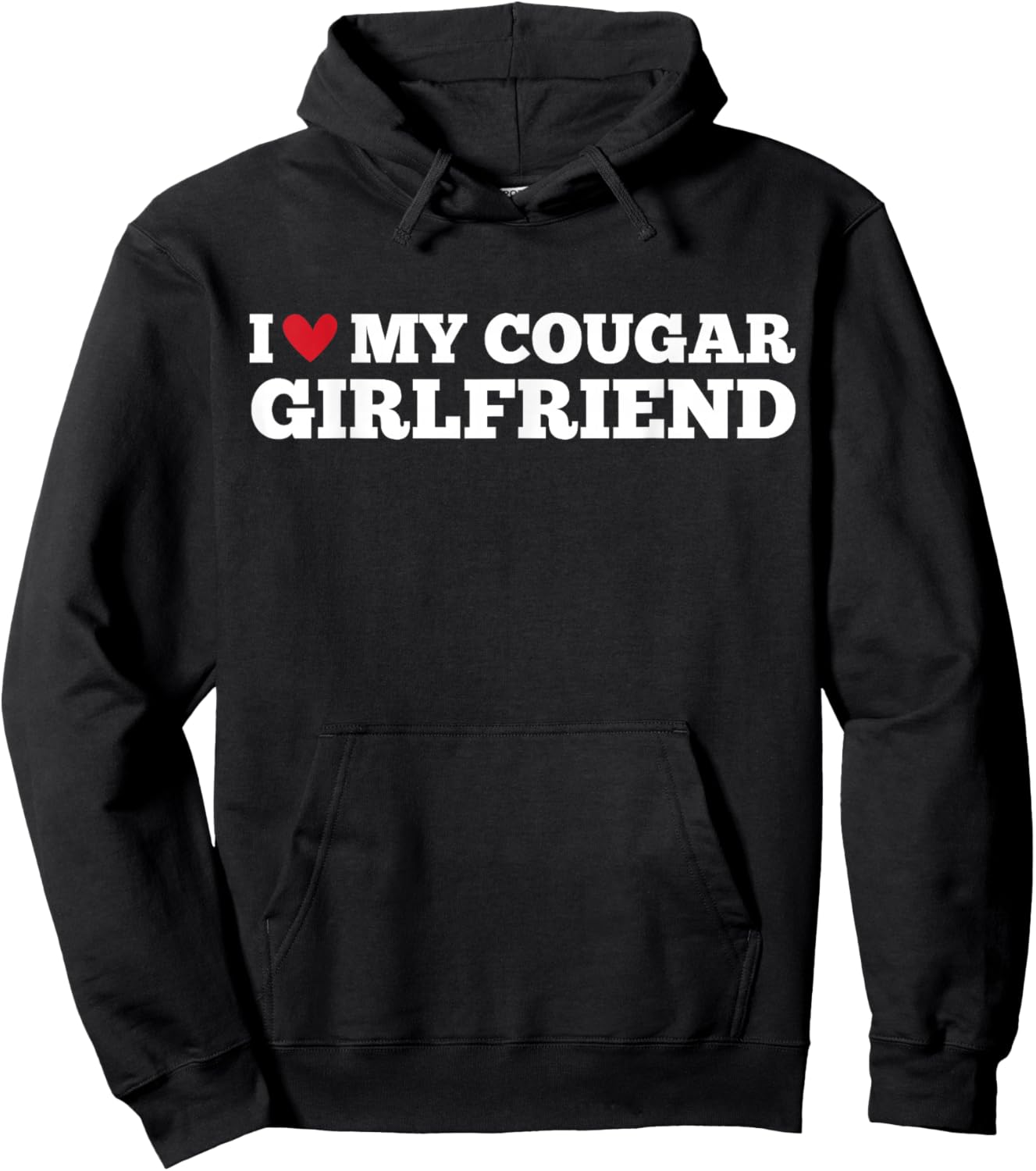 I Love My Cougar Girlfriend Funny Birthday Anniversary Hoodie - Hoodie | Black