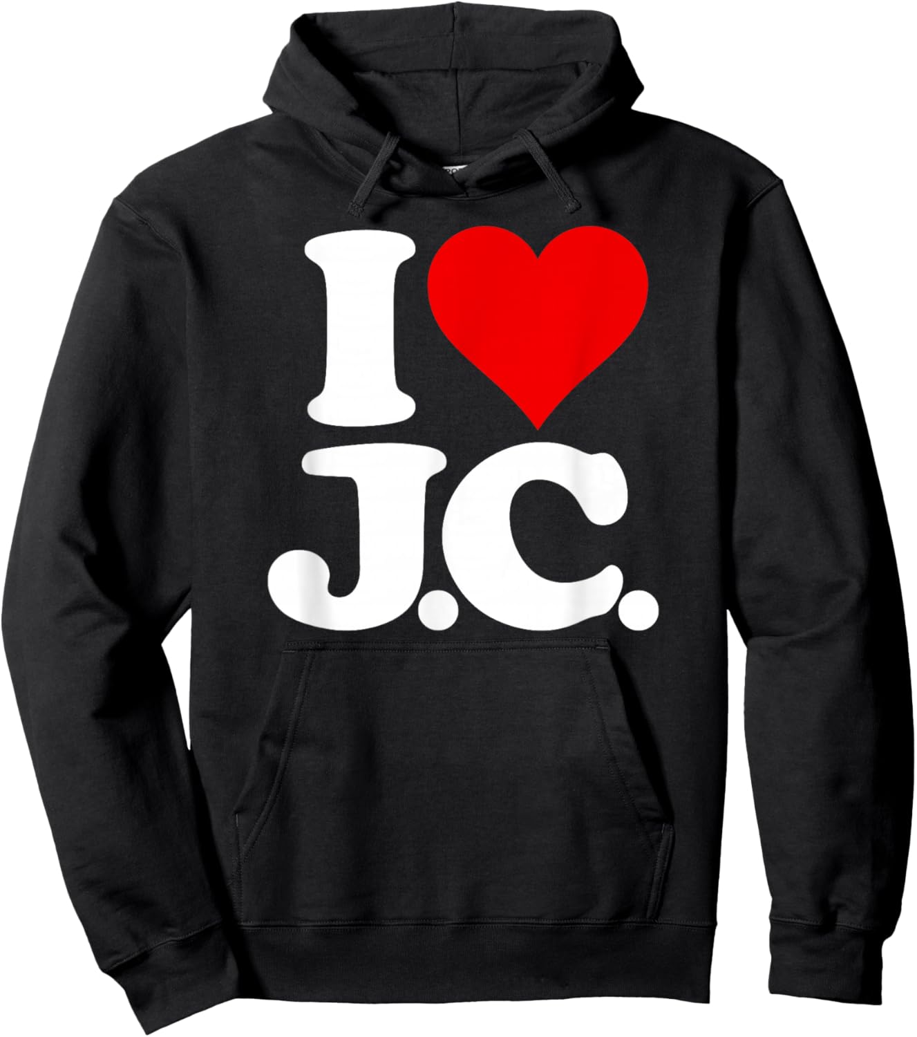 I Love Heart J.c. Jc J C Initials Name on a Hoodie - Hoodie | Black