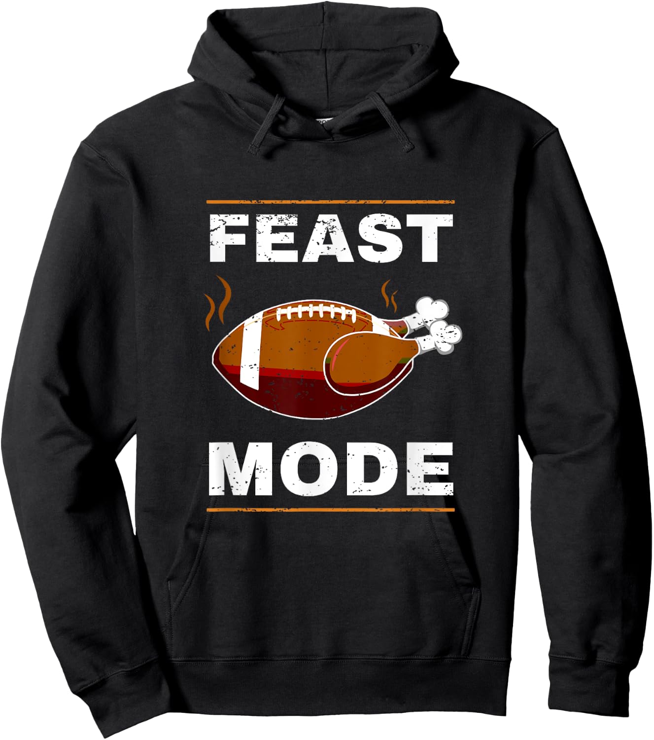 Funny Thanksgiving Turkey Feast Mode American Football Gift Hoodie - Hoodie | Black