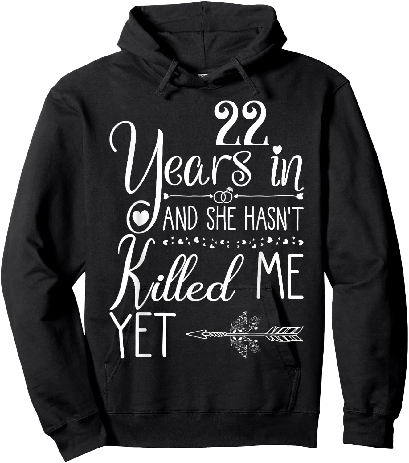 22nd Wedding Anniversary Couple 22 Years of Marriage Hoodie - Hoodie | Black