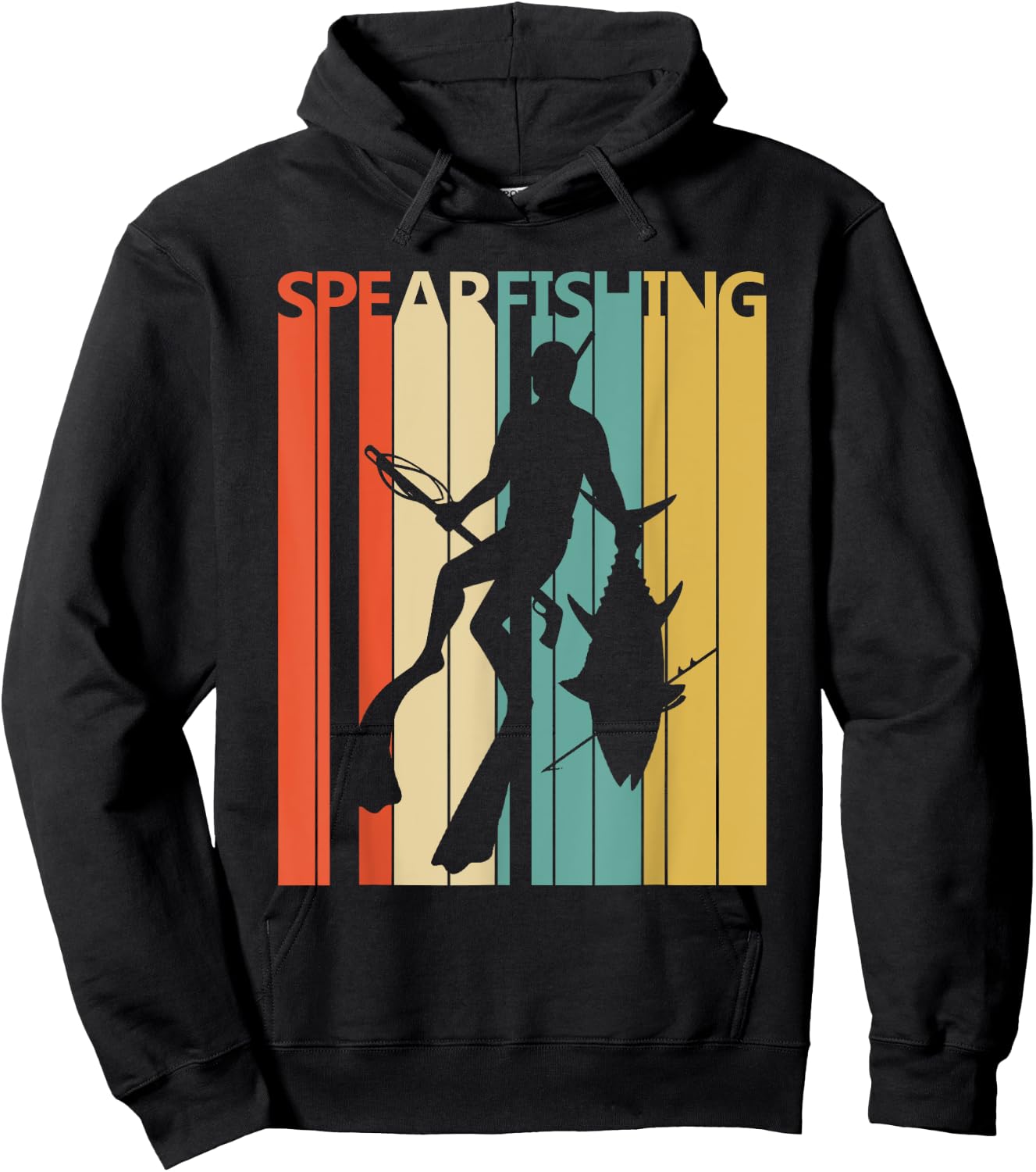 Vintage Spearfishing Hoodie - Hoodie | Black