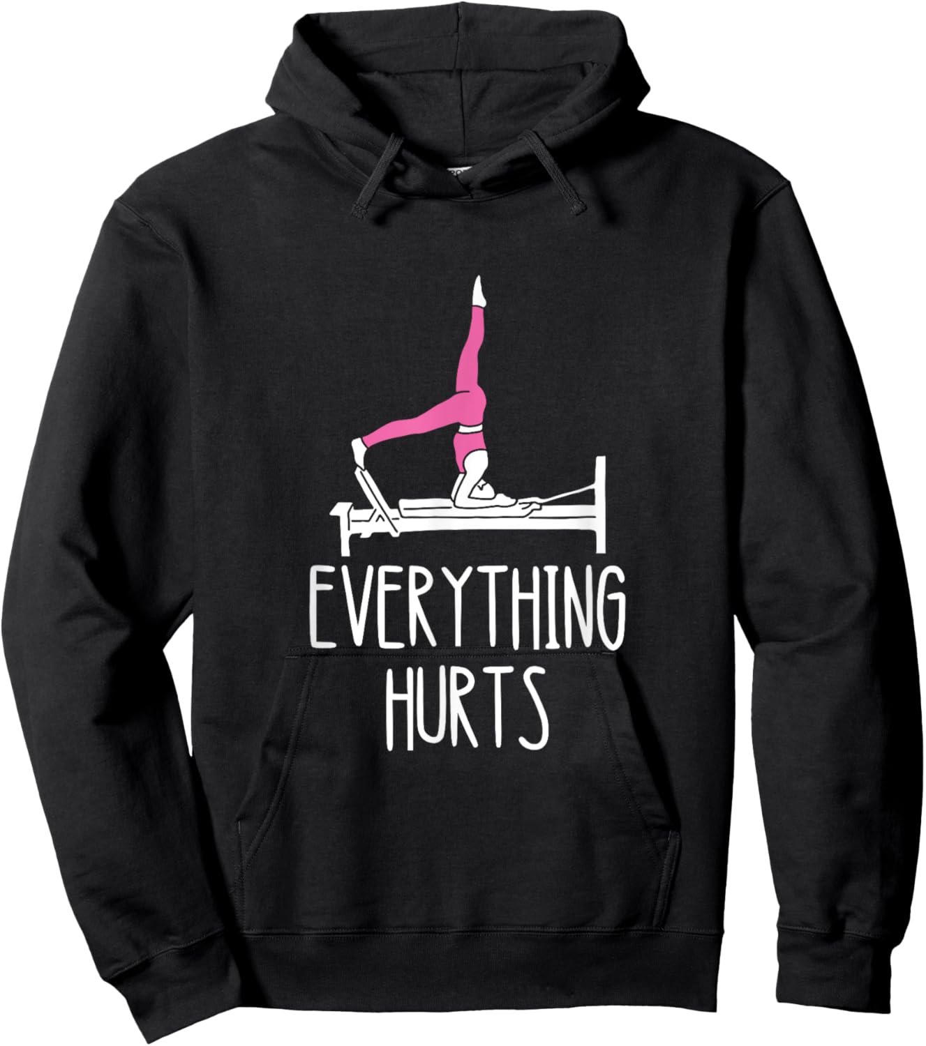 Core Muscles Workout Pilates Exercise Everything Hurts Pilates Workout - Black, Small, , Short Sleeve, Classic Fit, Cotton, Polyester Hoodie - Hoodie | Black