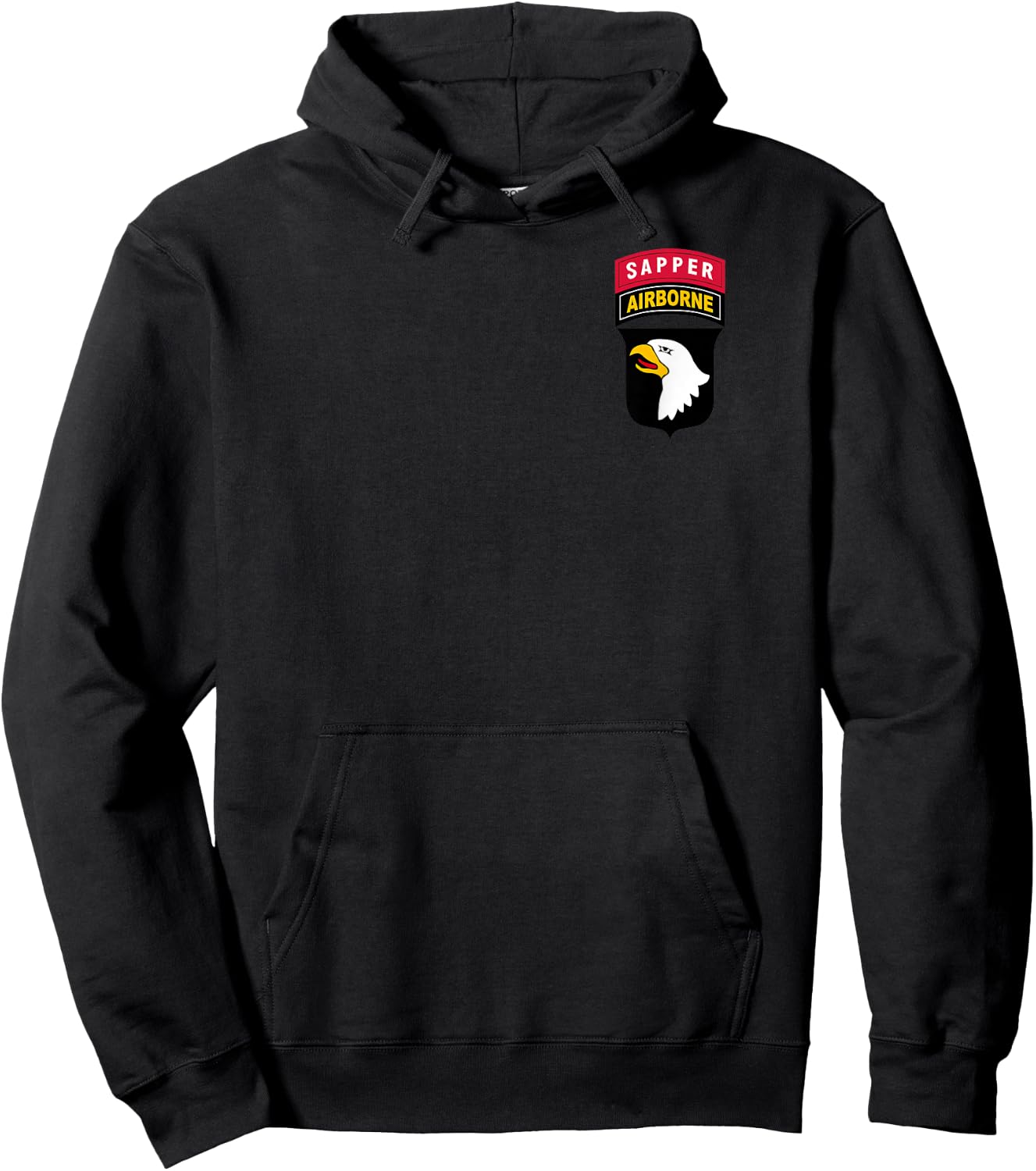 101st Airborne Shirt - Division Patch & Sapper Tab - Classic Hoodie - Hoodie | Black