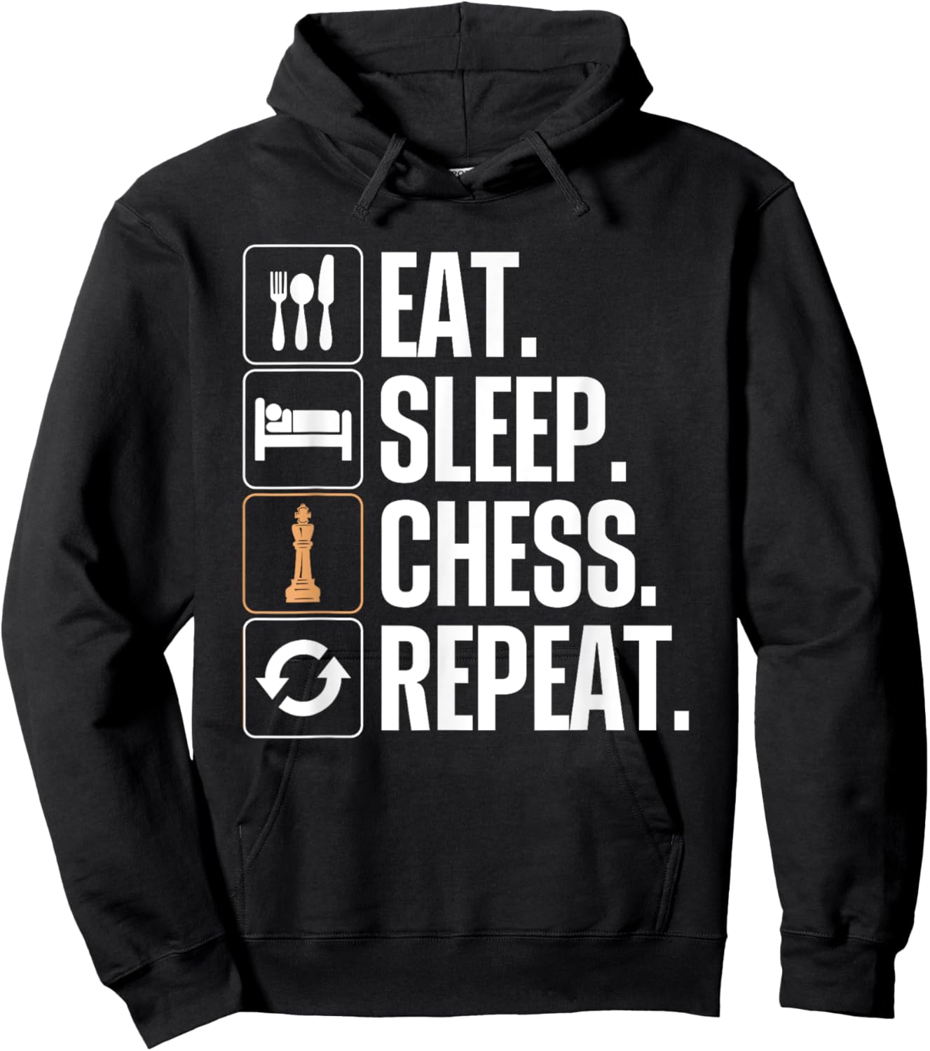Cute Chess Player Art Boys Kids Chess Lover Novelty Hoodie - Hoodie | Black