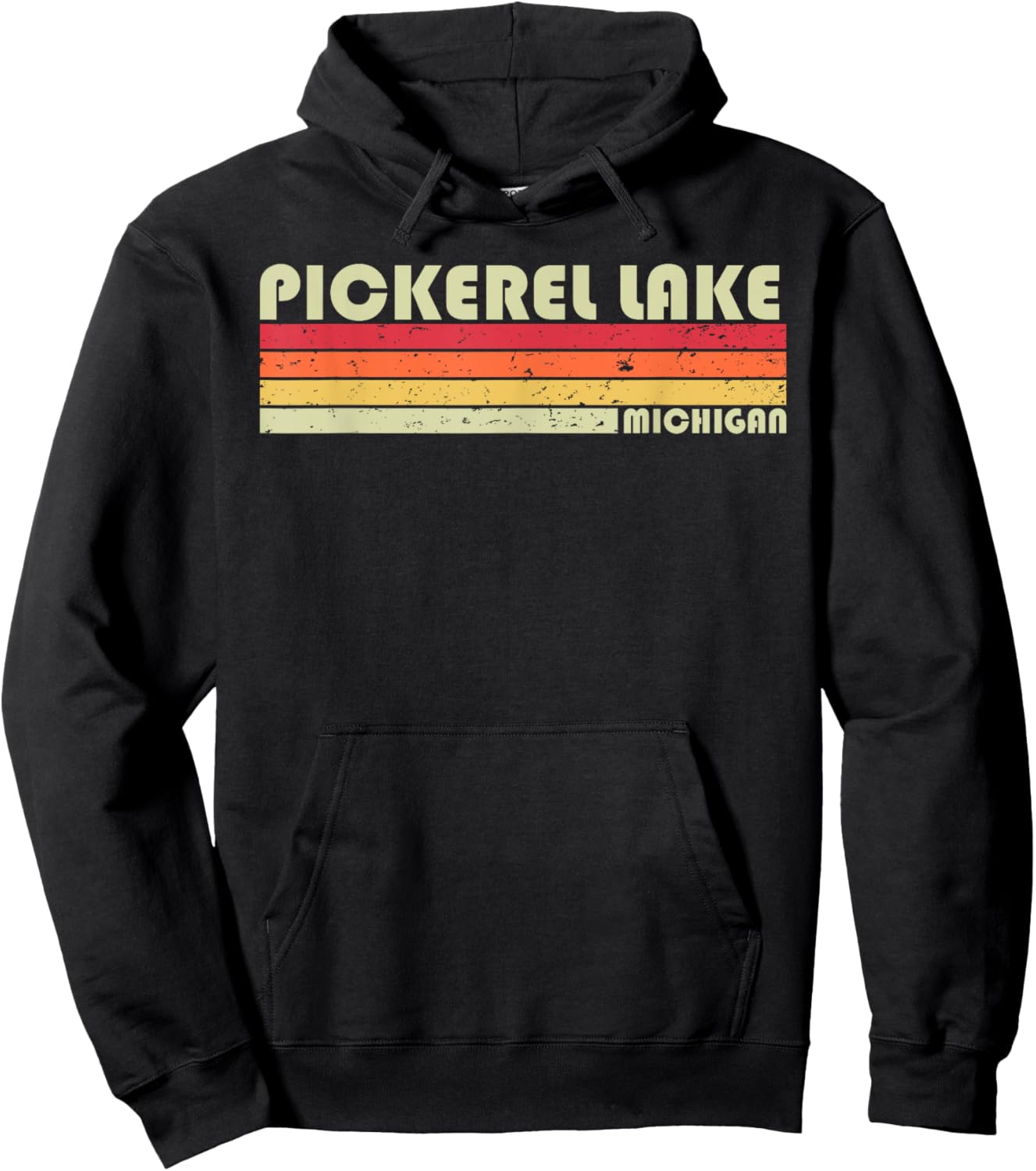 PICKEREL LAKE MICHIGAN Funny Fishing Camping Summer Gift Hoodie - Hoodie | Black